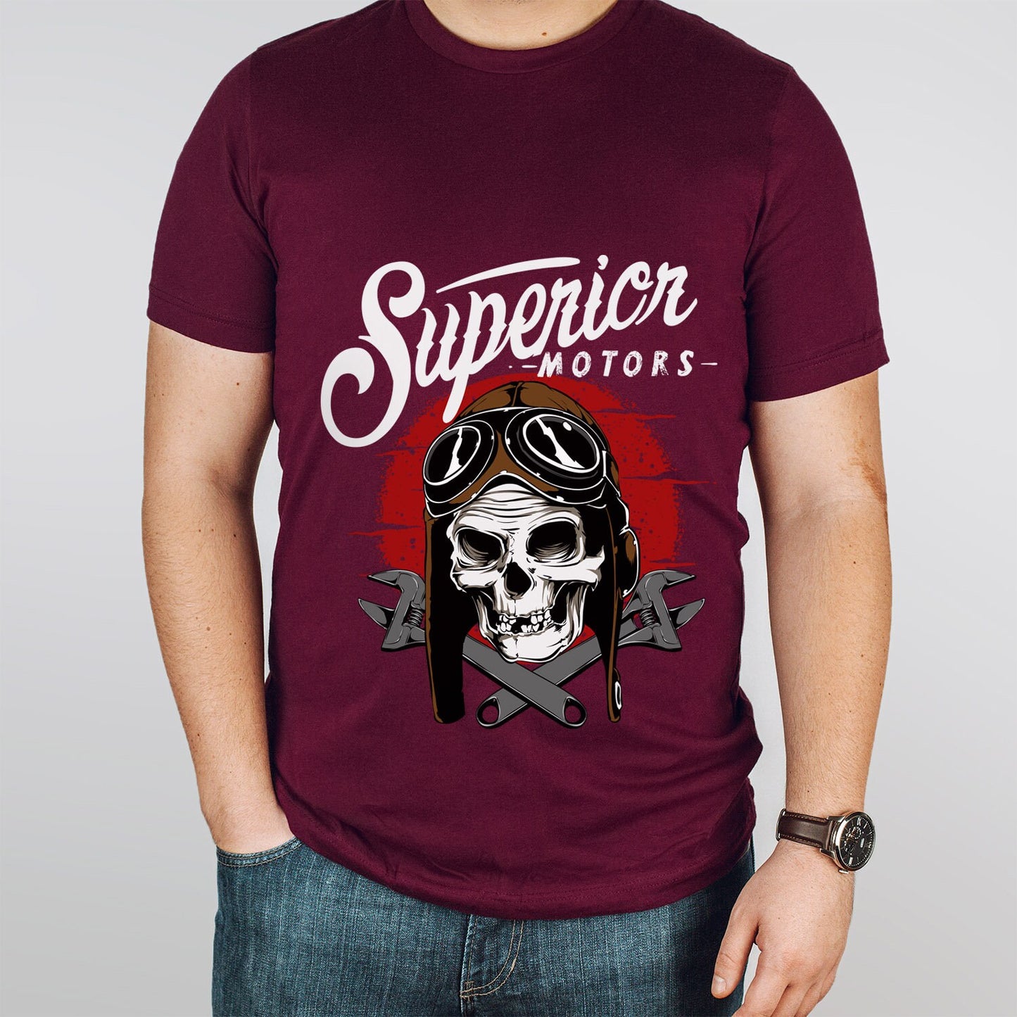 Superior Motors T-shirt, Skull T-Shirt, Motorcycle T-Shirt, Bikers T-shirt, Riders T-Shirt, Motorcycle Gifts, Gift for Him