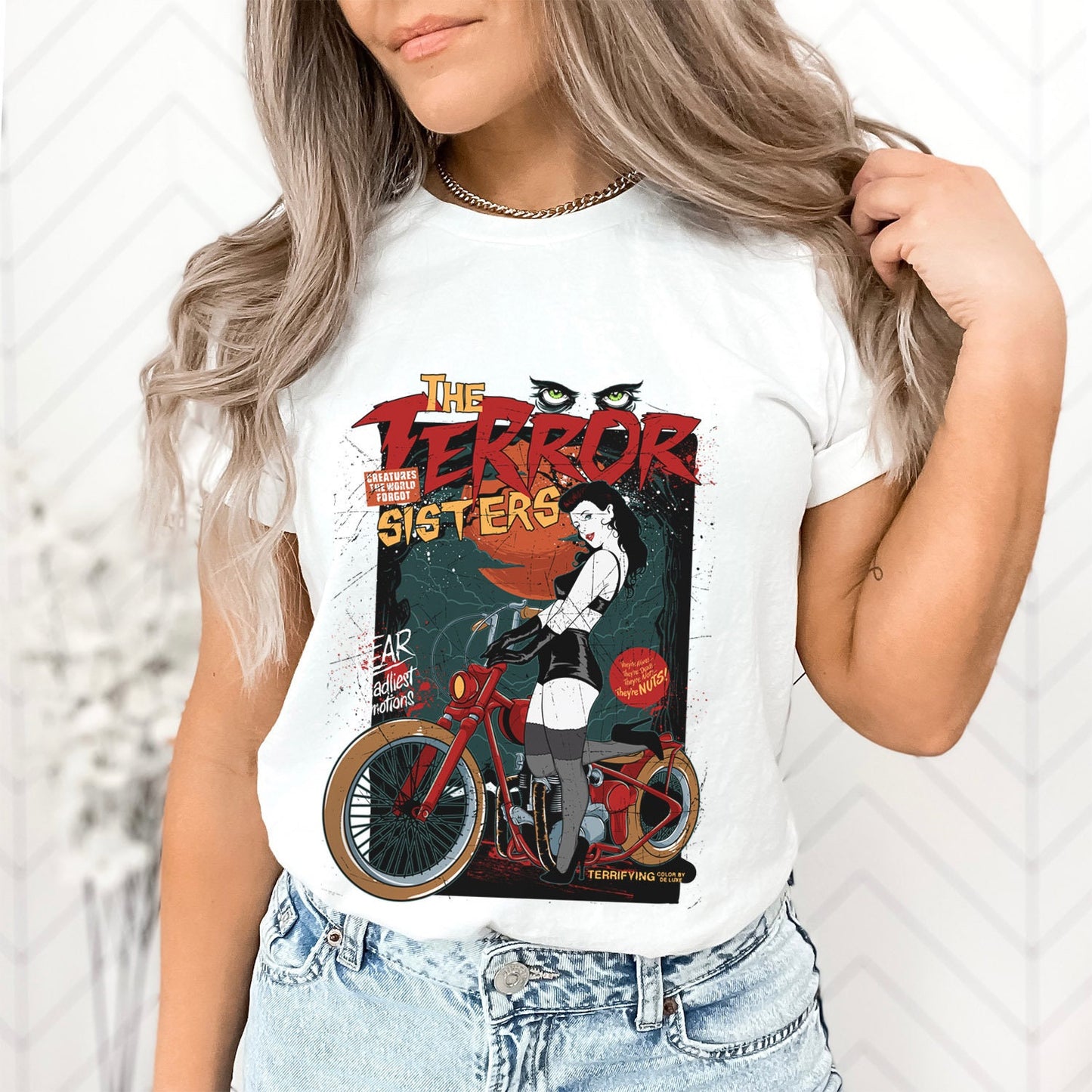 The Terror Sisters T-shirt, Pinup girl T-shirt, Dangerous Girls Shirt, Horror T-Shirt, Gift for Him, Gift for Her