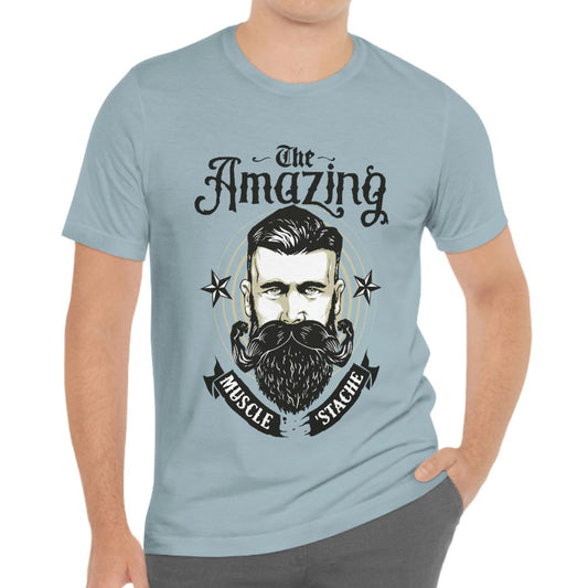 T-shirt The Amazing Mustache, T-shirt Barbe Homme, T-shirt Barbe Drôle, T-shirt Amour Barbe, T-shirt Cheveux, T-shirt Amoureux Barbe, Cadeau Pour Lui