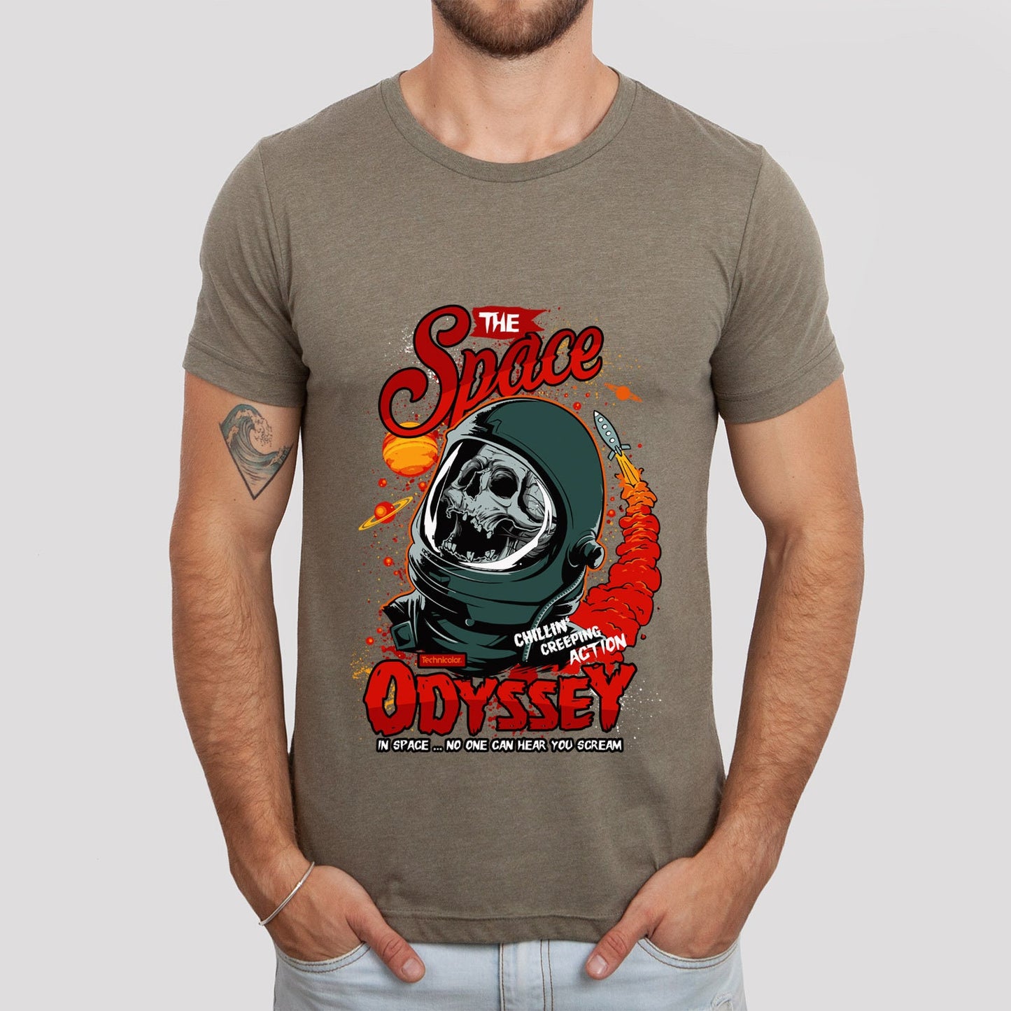 T-shirt L'Odyssée de l'espace, T-shirt Singe dans l'espace, T-shirt de film, T-shirt de voyage dans l'espace, T-shirt d'horreur, Cadeau pour lui, Cadeau pour elle