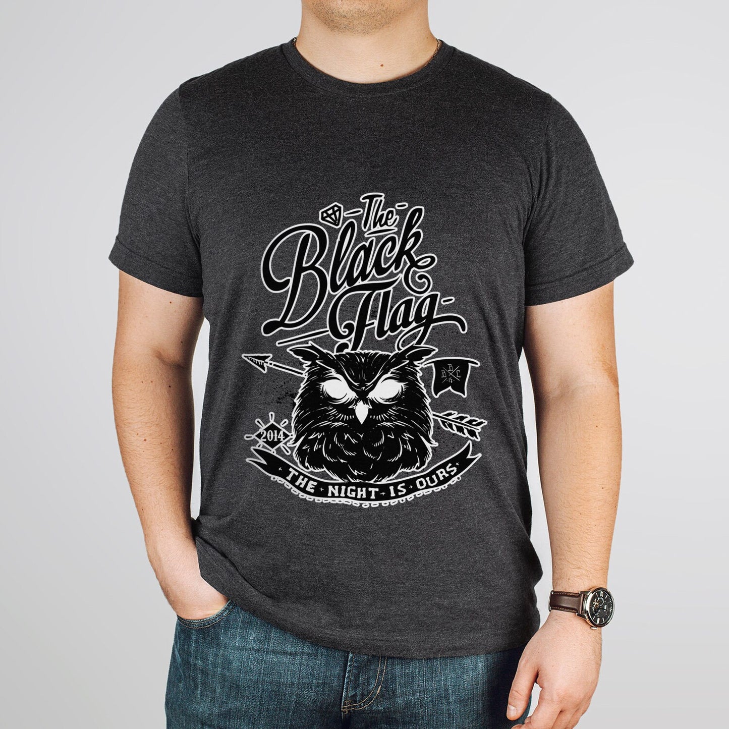 Owl T-shirt, Night T-shirt, The Black Flag Owl Shirt, Scary Owl T-Shirt, The Night is Ours T-shirt, Owl and Night Shirt, Animal T-Shirt