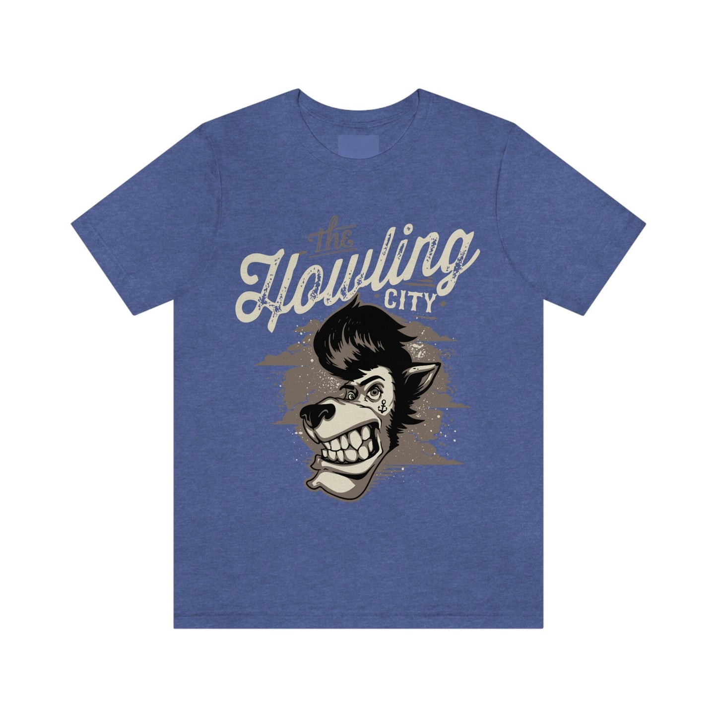 The Howling City T-shirt, Wolf Cartoon Character T-shirt, Wolf Shirt, Horror T-Shirt, Gift for Him, Gift for Her, Animals Shirt