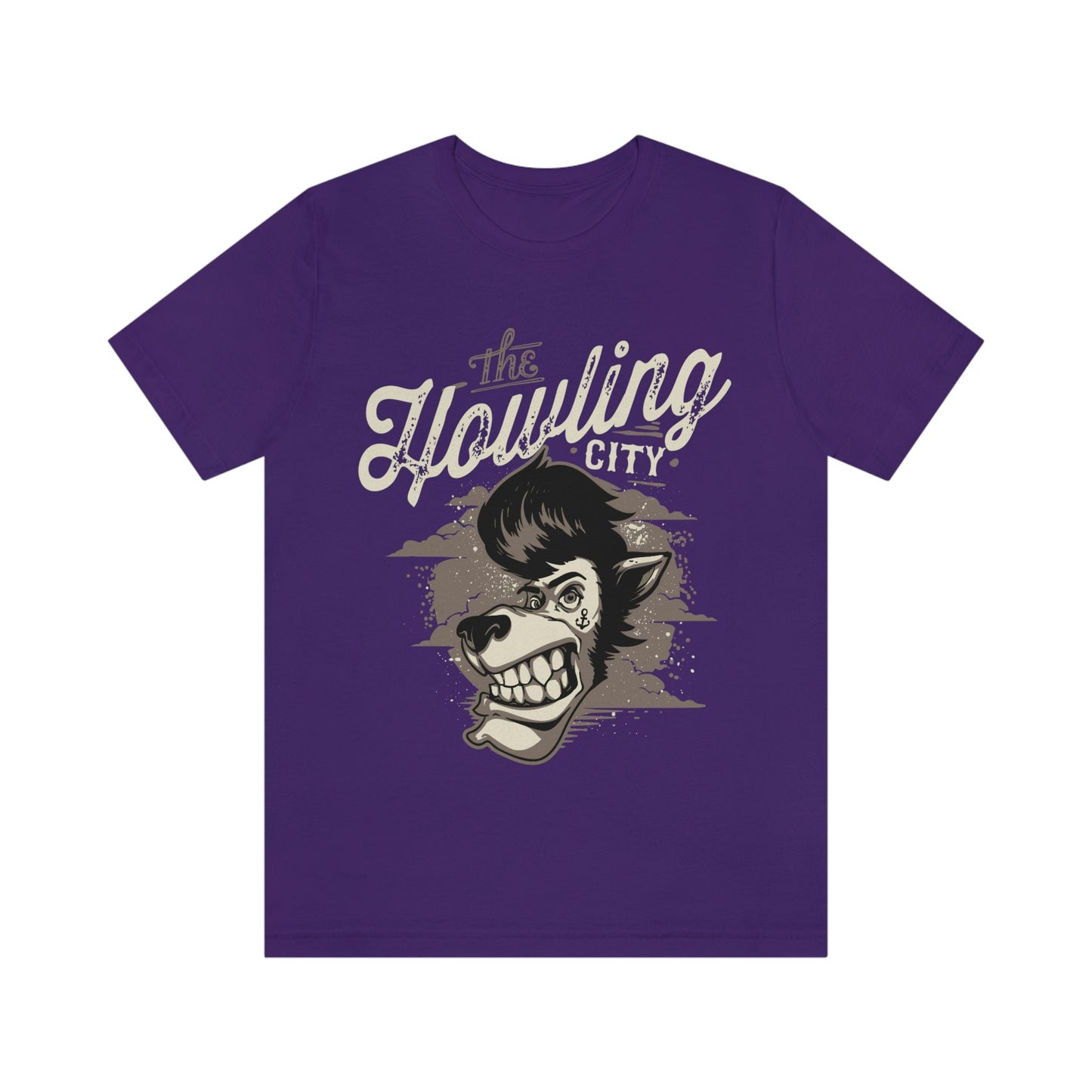 The Howling City T-shirt, Wolf Cartoon Character T-shirt, Wolf Shirt, Horror T-Shirt, Gift for Him, Gift for Her, Animals Shirt