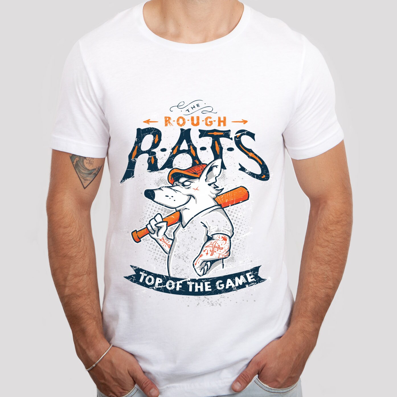 T-shirt The Rough Rats, T-shirt Top of the Game, T-shirt drôle de rat, T-shirt humoristique, T-shirt de baseball, T-shirt de batte de baseball