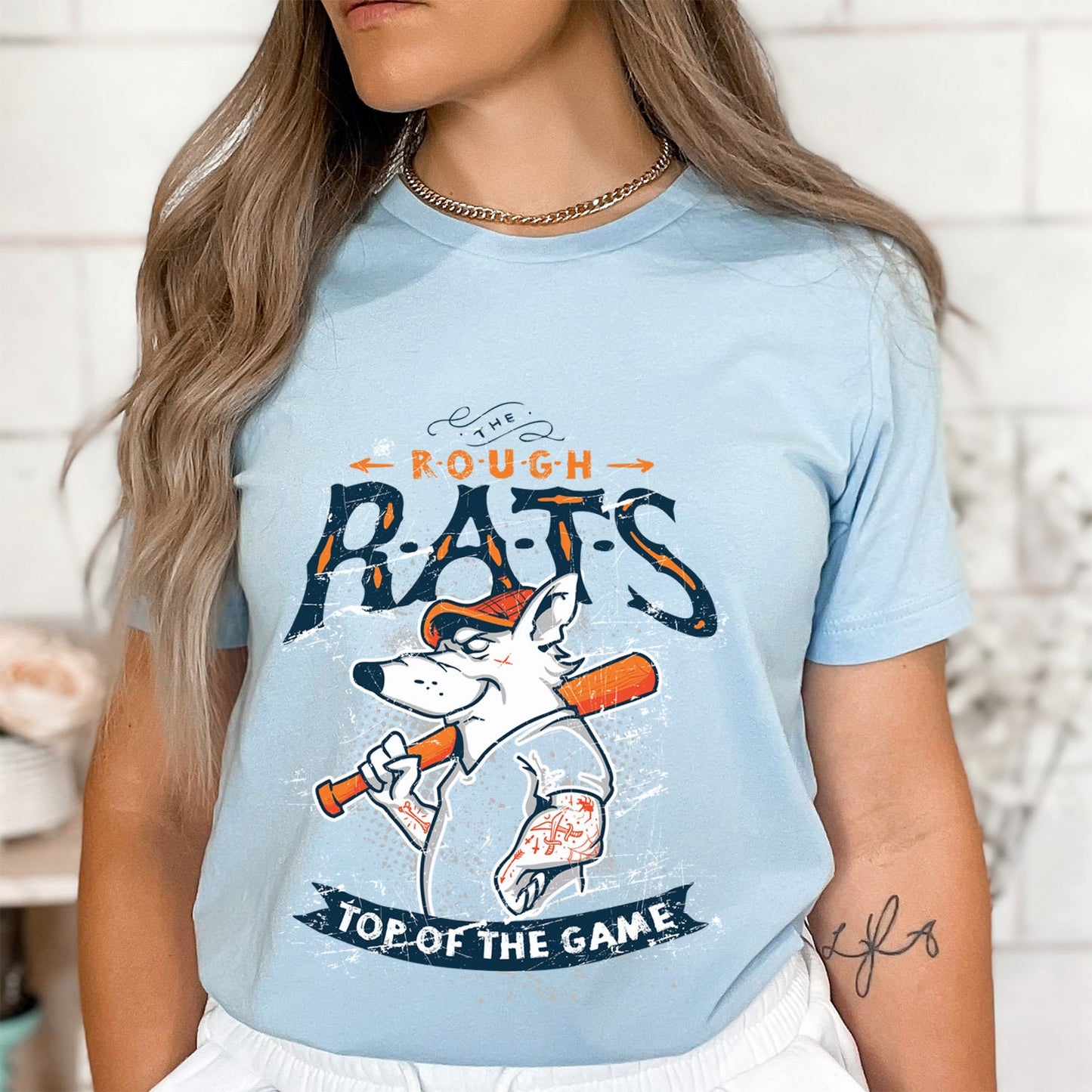 T-shirt The Rough Rats, T-shirt Top of the Game, T-shirt drôle de rat, T-shirt humoristique, T-shirt de baseball, T-shirt de batte de baseball