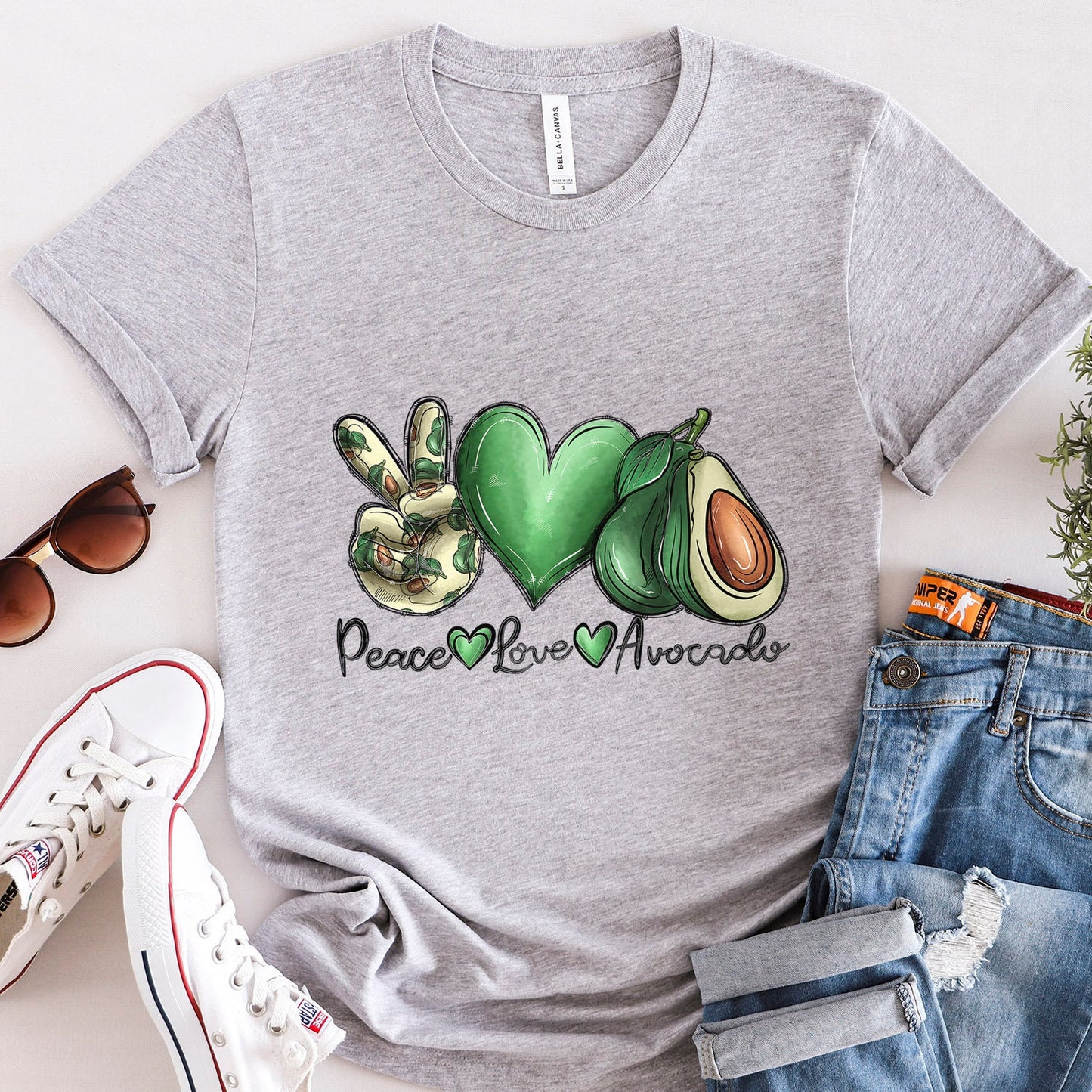 Peace Love Avocado Shirt, Avocado T-Shirt, Avocado Shirt, Funny Avocado Tshirt, Avocado Lover Shirt, Vegan Food Shirt, Gift Shirt for Her