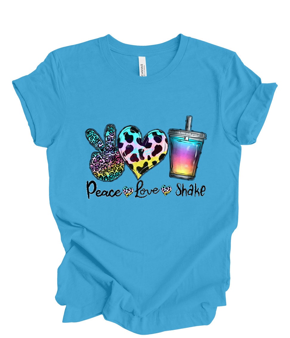 Peace Love Shake Shirt, Shake Lover T-Shirt, Drink Lover Shirt, Gift Shirt for Her, Like Heart Shake