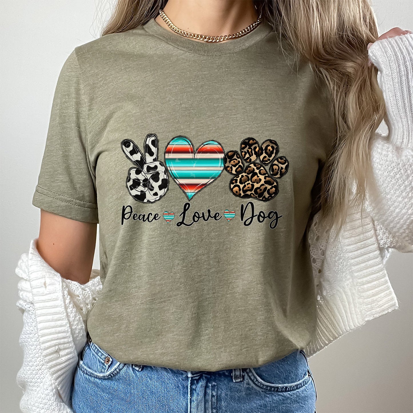 Peace Love Dog Shirt, Dog Lover T-Shirt, Gift Shirt for Her, Loving Dogs T-shirt, Dog Quote Shirt, Dog Owner T Shirt, Pet Lover Shirt