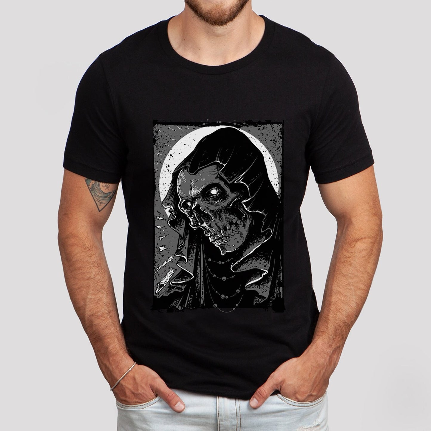 The Tempest T-shirt, T-shirt with Skeleton, Horror Shirt, Scary Skeleton Shirt, Horror T-Shirt, Gothic Shirt, Gift for Him, Gift for Her