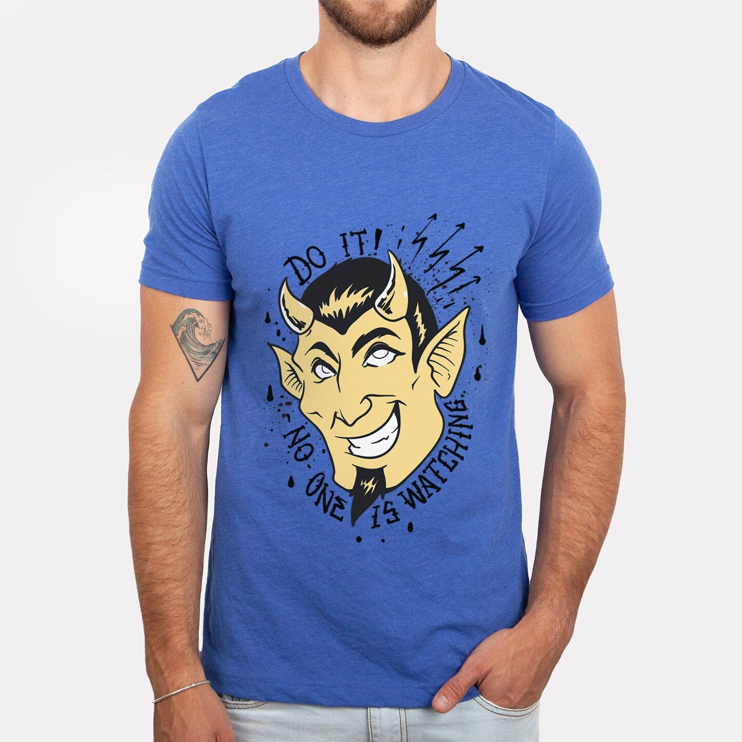 Funny Devil T-shirt, Do It Noone is Watching T-shirt, Humor T-shirt, Funny Shirt, Shirt with Saying, Funny Devil Ready to Tempt Your Soul