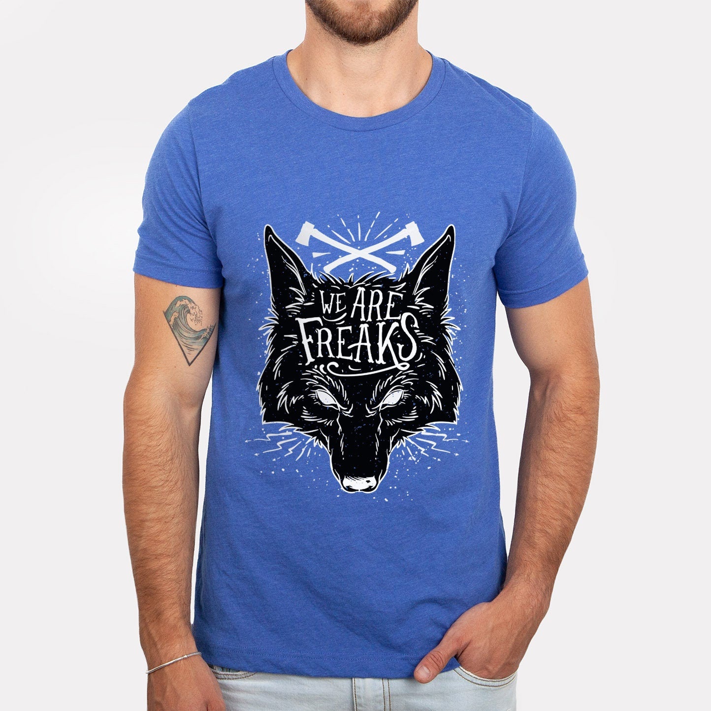 T-shirt loup, T-shirt We are Freaks, T-shirt avec renard, T-shirt d'horreur, T-shirt de renard effrayant, T-shirt d'horreur, T-shirt animal, cadeau pour lui