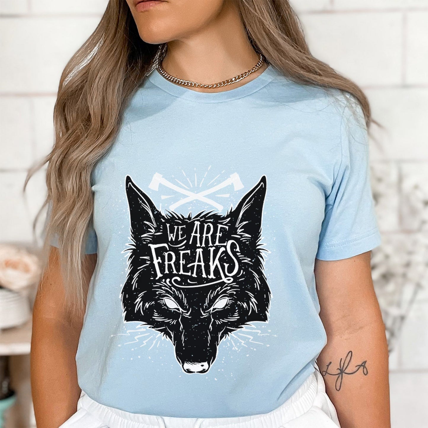 T-shirt loup, T-shirt We are Freaks, T-shirt avec renard, T-shirt d'horreur, T-shirt de renard effrayant, T-shirt d'horreur, T-shirt animal, cadeau pour lui