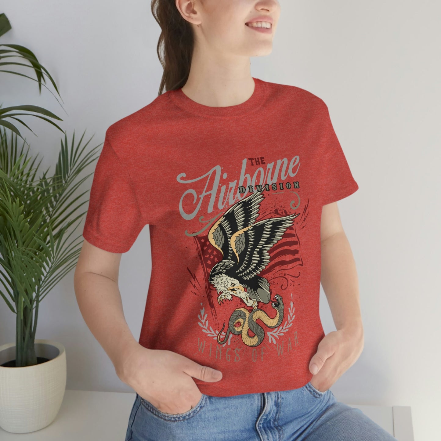 T-shirt Wings of War, T-shirt Aigle, T-shirt avec Serpent, T-shirt Division Aéroportée avec Aigle et Serpent, T-shirt Militaire, T-shirt Cadeau