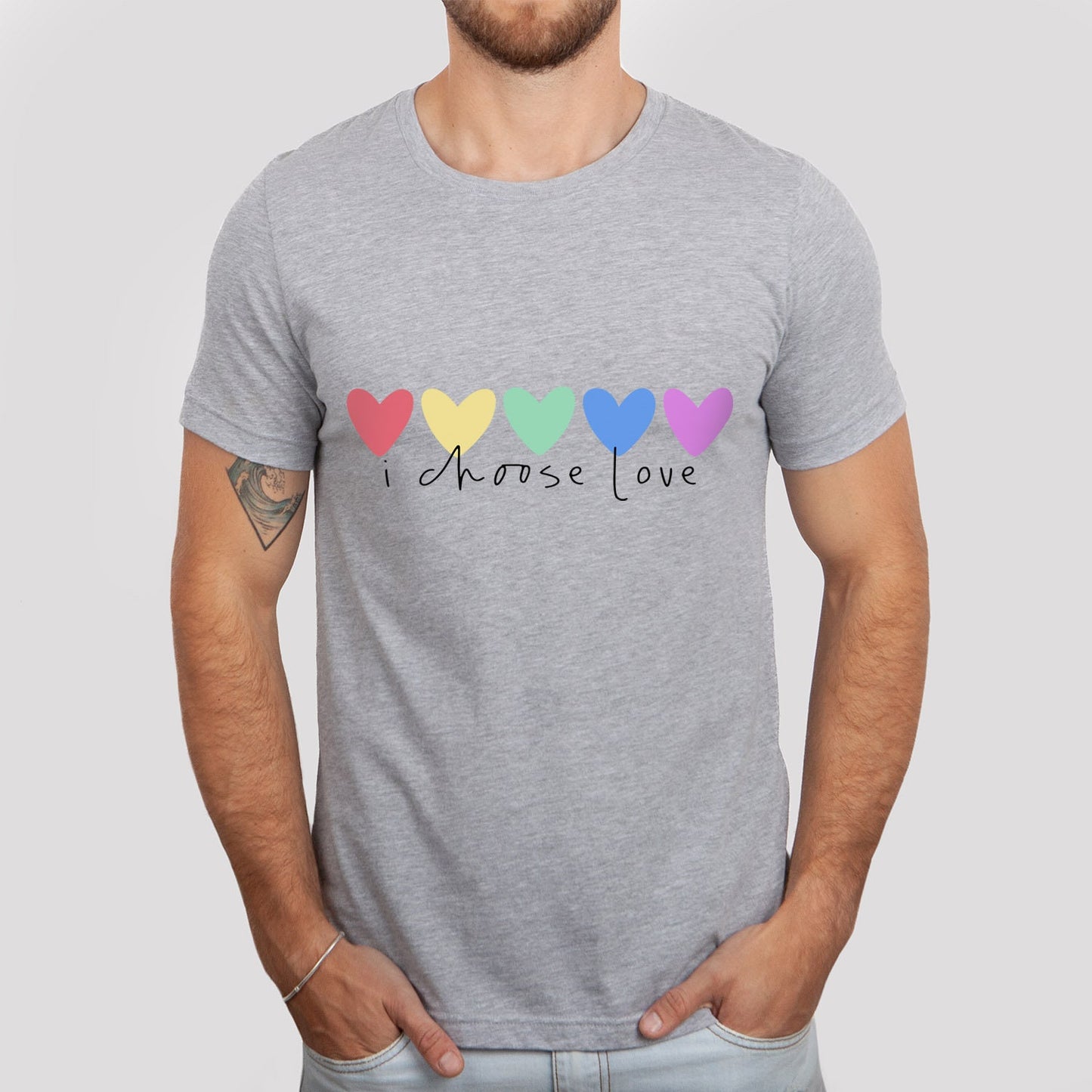 I choose Love T-Shirt, Rainbow Hearts Shirt, Pride Shirt, LGBTQ Shirt, Kindness Shirts, LGBTQ Support Tees, Gay Pride Shirt, Equality Shirt