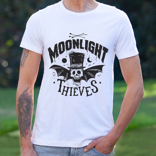 Moonlight Thieves T-shirt, Horror Shirt, Skeleton T-shirt, Bat Shirt,  T-shirt, Shirt with Bat and Wings, Celestial Moon Shirt