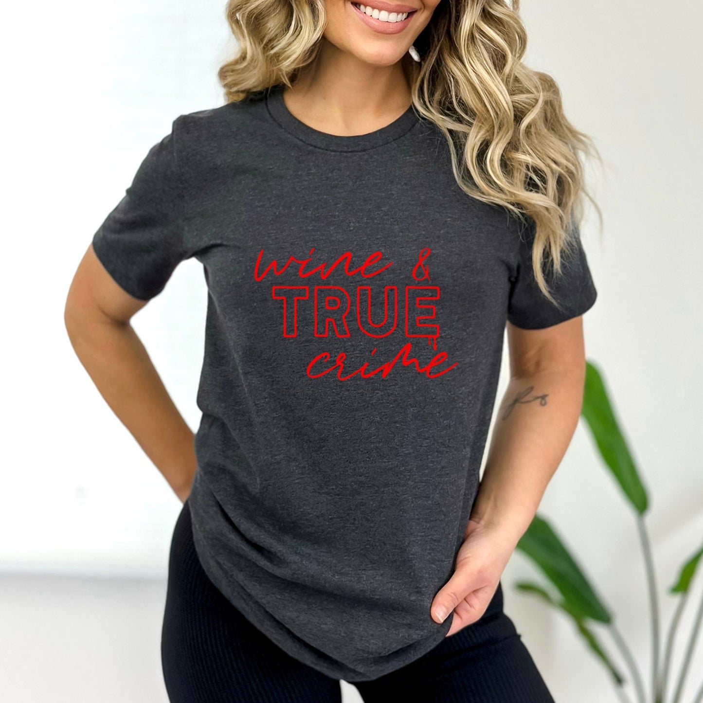 T-shirt Vin et True Crime, T-shirt True Crime, T-shirts drôles, T-shirt Meurtrier, T-shirt Films Policiers, T-shirt Cadeau Série Film