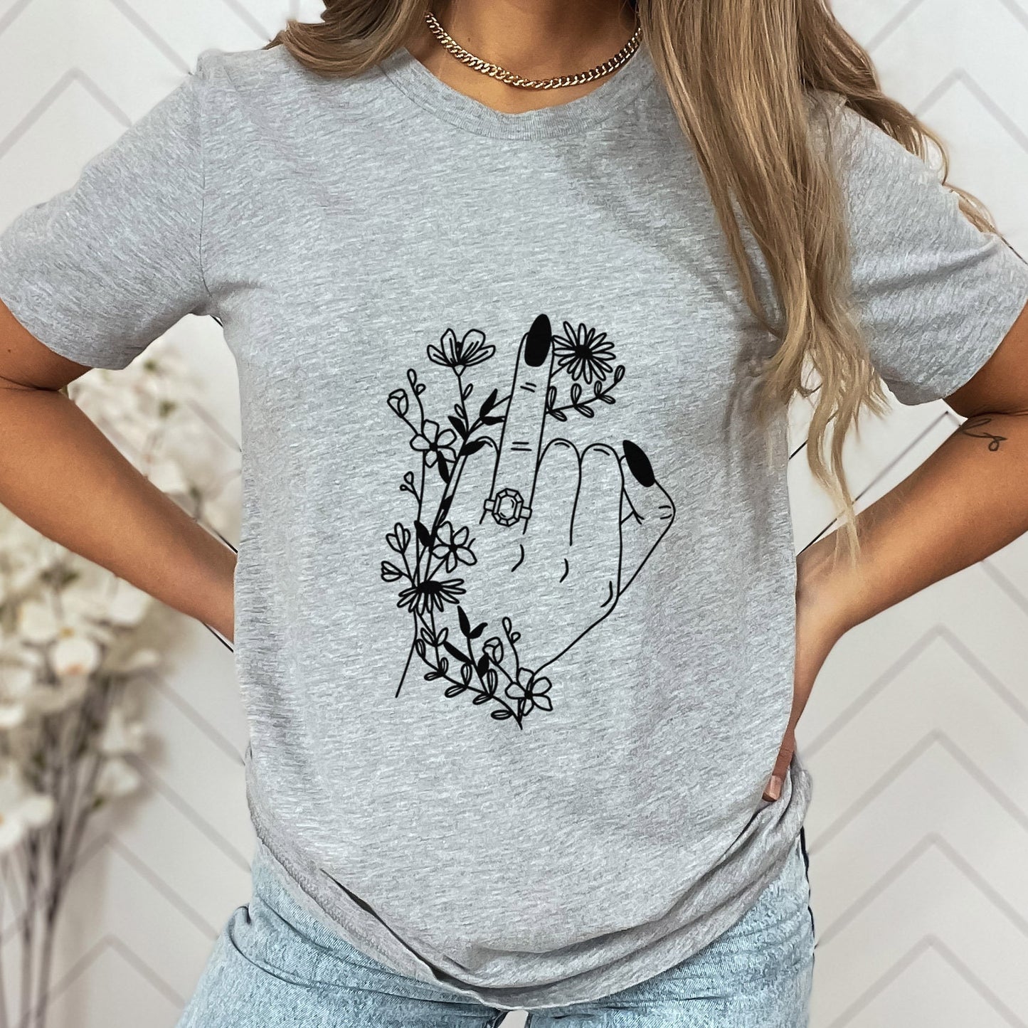 Bride T-shirt, Ring Finger Shirt, Floral Wedding Shirt, Bride Tee, Wildflower T-shirt, Gift Shirt for Bride, Bachelor Party Shirt