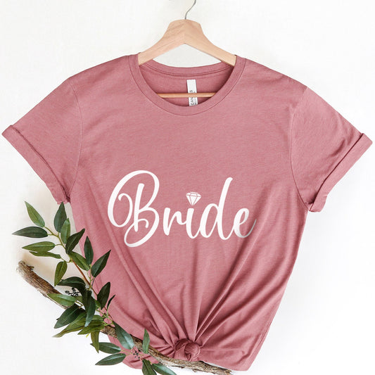 T-shirt de mariée, chemise de mariage, t-shirt de mariée, douche nuptiale, t-shirt diamant, chemise cadeau pour la mariée, chemise d'enterrement de vie de jeune fille, haut d'enterrement de vie de jeune fille