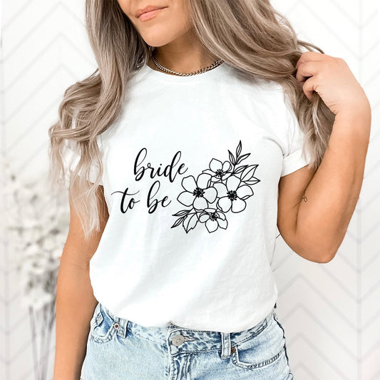 T-shirt future mariée, chemise de mariage, chemise florale, t-shirt de mariée, chemise d'enterrement de vie de jeune fille, chemise cadeau pour la mariée, chemise de douche nuptiale