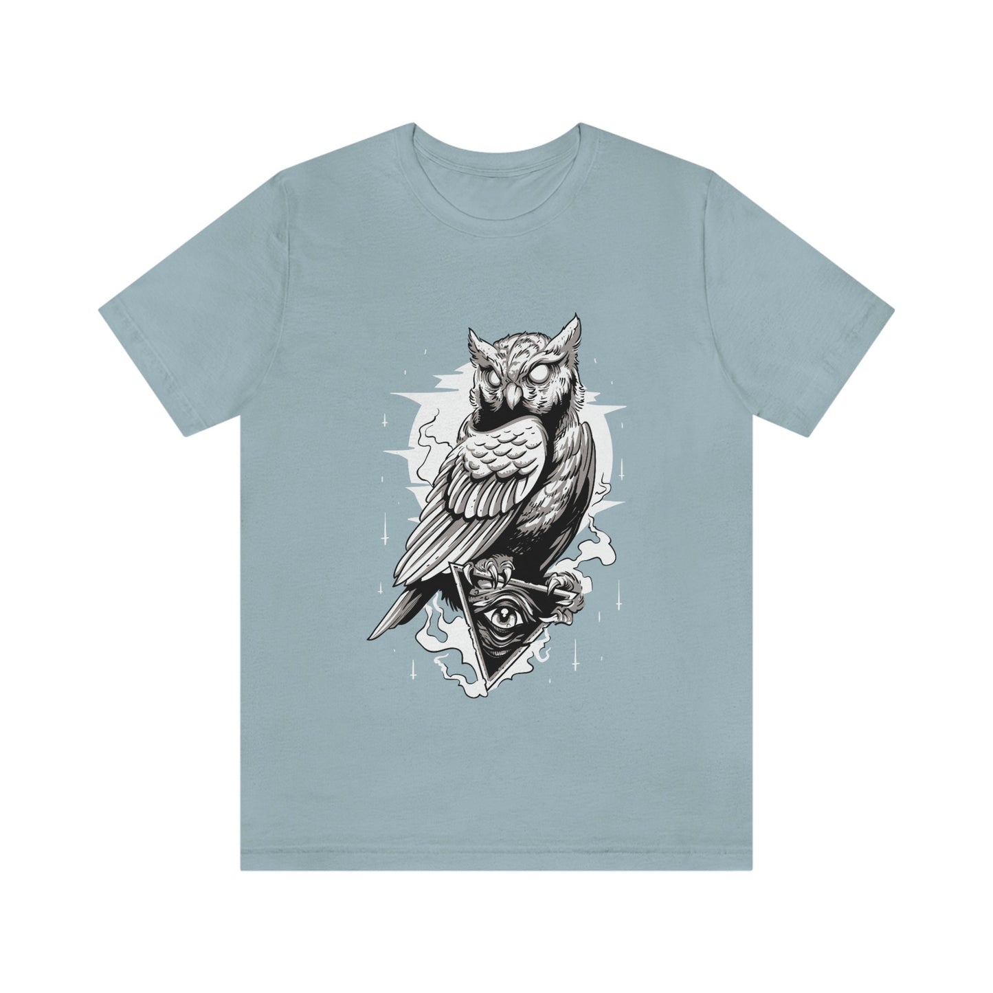 Owl T-shirt, Night T-shirt, Mystical Gift T-shirt, Scary Owl T-Shirt, Fantasy and Myth T-shirt, Owl and Moon, Animal T-Shirt