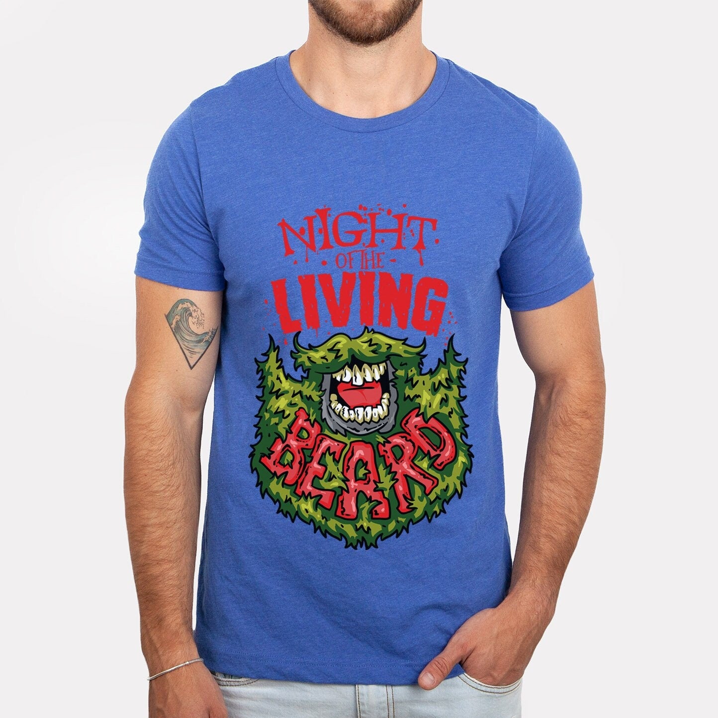 T-shirt Barbe Nuit des Vivants, T-shirt Barbe, T-shirt Barbe Homme, T-shirts Barbe Drôles, T-shirt Barbe Amour, T-shirt pour Homme, T-shirt Amoureux de la Barbe