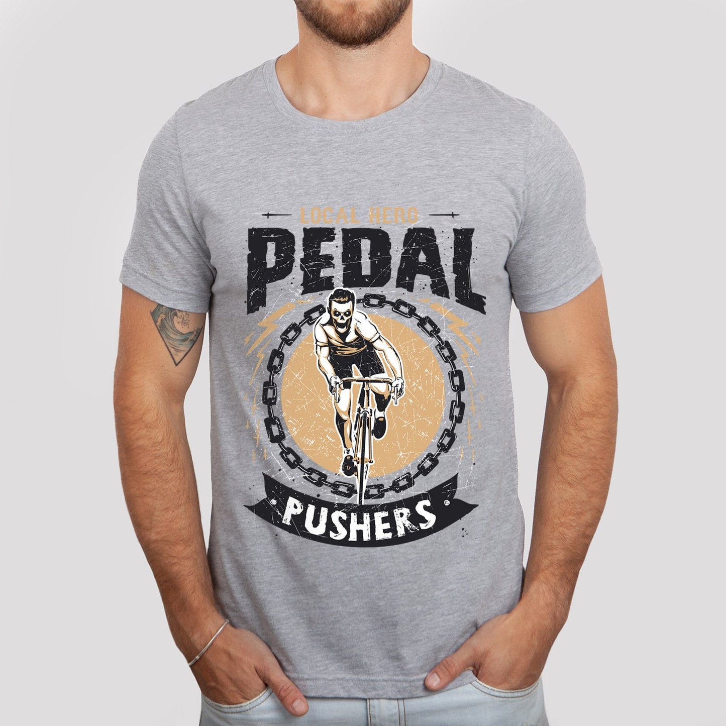 T-shirt motard, T-shirt pour motards, T-shirt cadeau motards, T-shirt amoureux du vélo, T-shirt squelette motard, T-shirt pédalier, cadeau pour lui