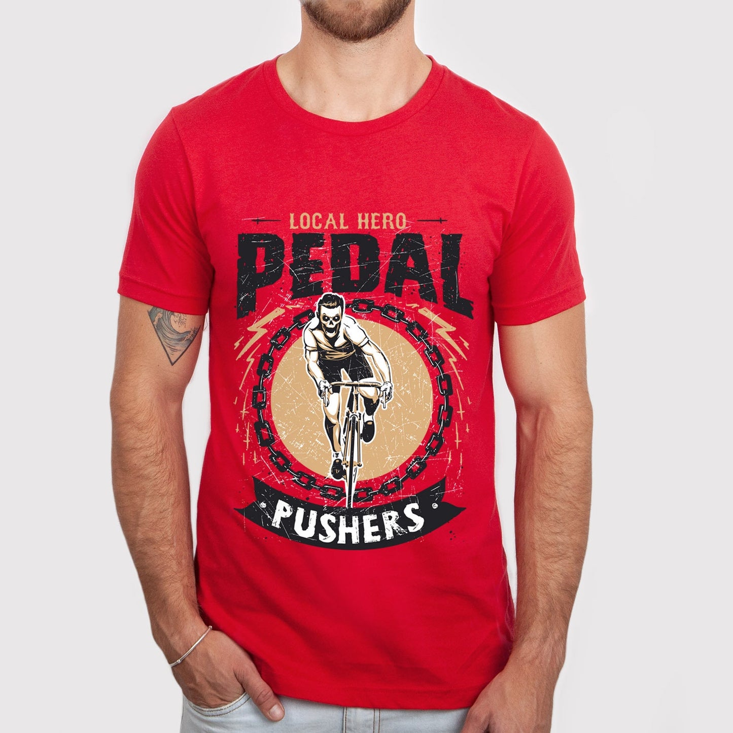 T-shirt motard, T-shirt pour motards, T-shirt cadeau motards, T-shirt amoureux du vélo, T-shirt squelette motard, T-shirt pédalier, cadeau pour lui