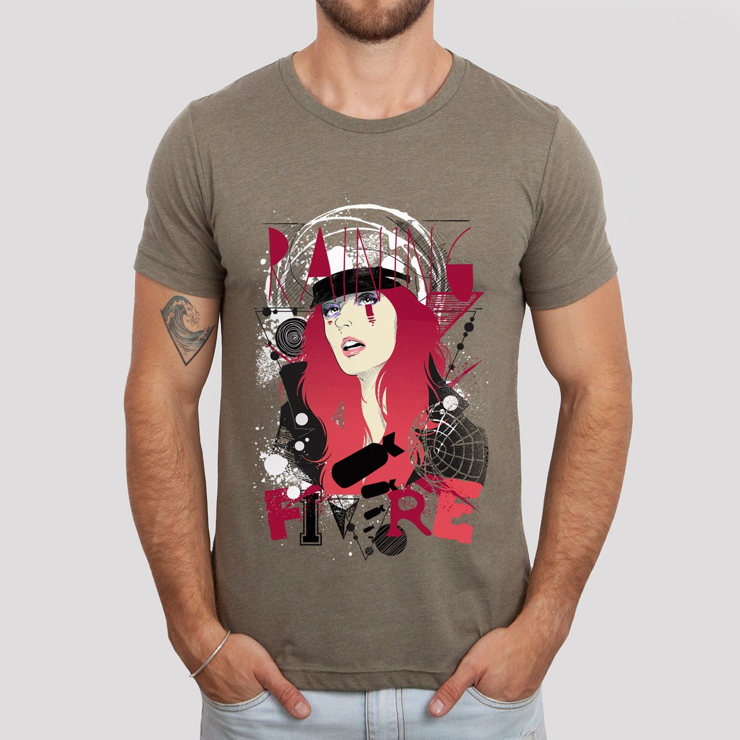 Raining Fire Shirt, Pop Style T-shirt, Woman FaceT-shirt, Gift T-shirt for Her, Policewoman T-Shirt