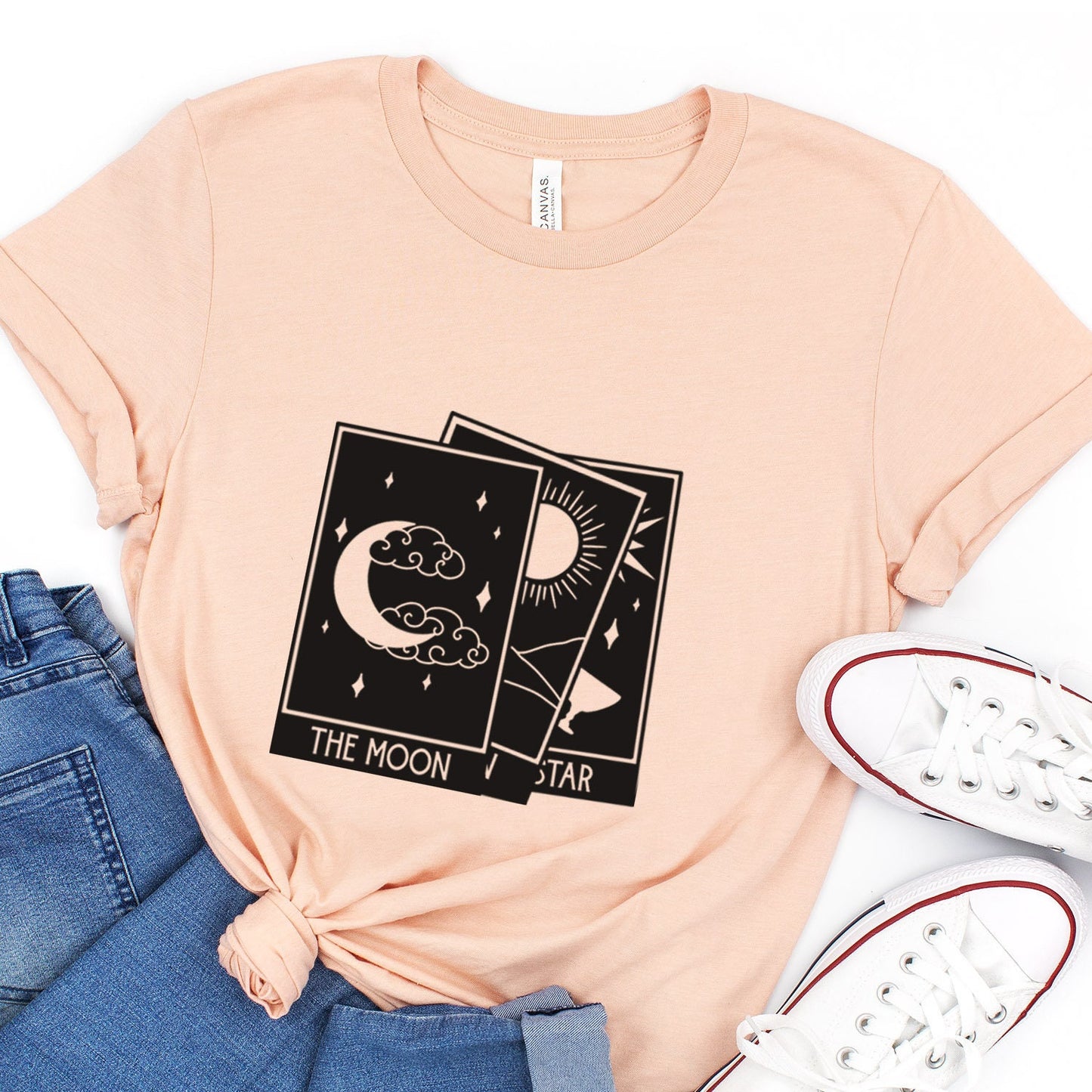 Tarot Stack T-shirt, Astrology Shirt, Mystical Shirt, Boho T-shirt, Moon Stars Sun T-Shirt, Mystic Shirt Gift for Her