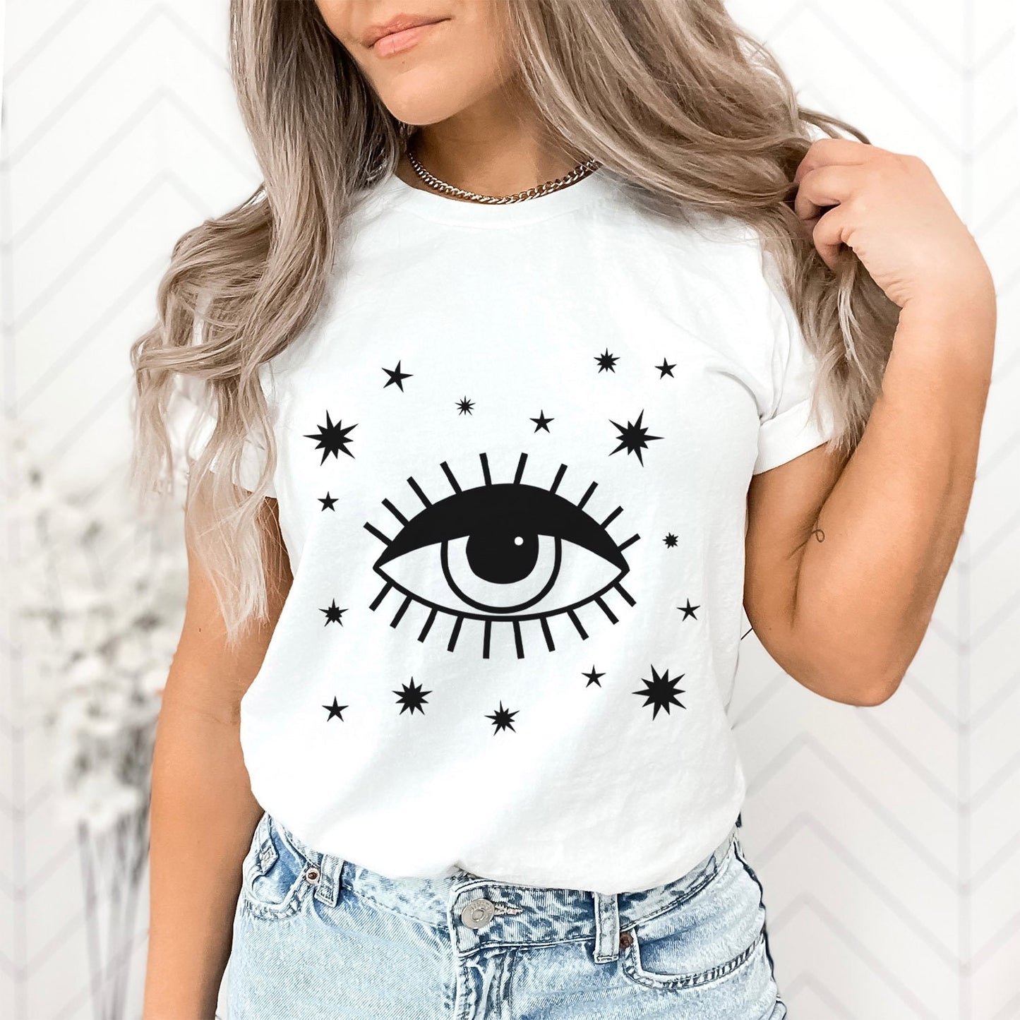 Mystical Shirt, Third Eye T-shirt, Boho T-shirt, Stars T-Shirt, Bohemian T-shirt, Astrologic Shirt, Gift for Her