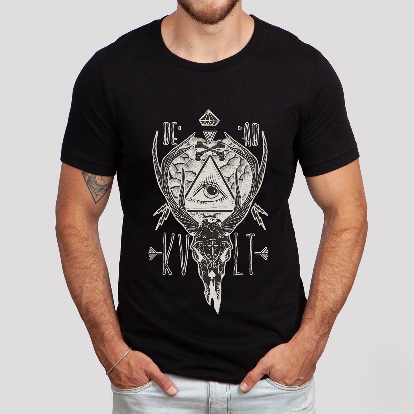 T-shirt Dead Kvlt, T-shirt Eye, T-shirt Skull, T-shirt Heavy Metal, T-shirt Moto, T-shirt Effrayant, T-shirt Horreur, T-shirt Rockers,