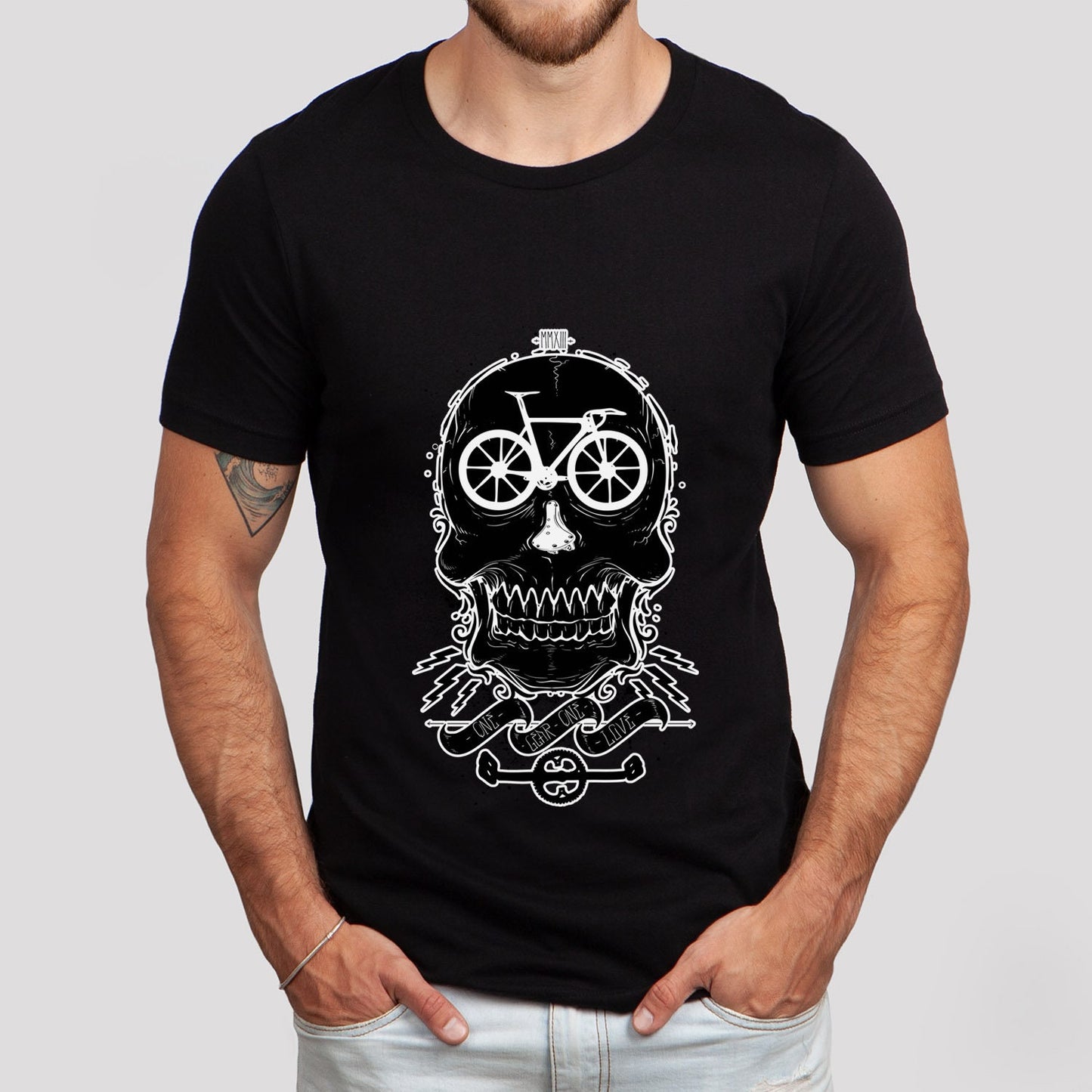 Bicycle Love T-shirt, Skull T-shirt, Shirt with Skull, Skull Head T-shirt, T-shirt with Bicycle, Horror Shirt, Humor T-Shirt