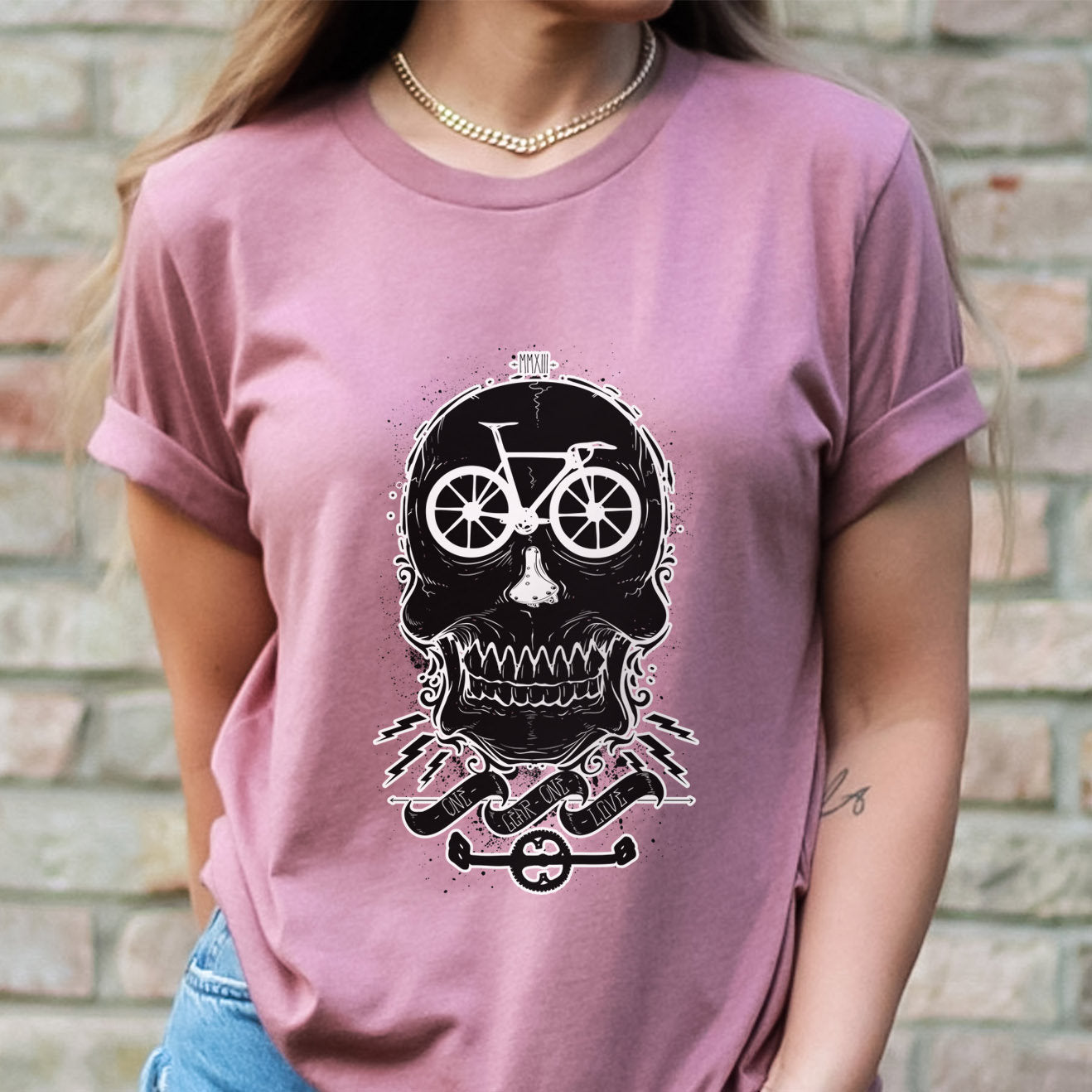 T-shirt d'amour de vélo, T-shirt de crâne, chemise avec crâne, T-shirt de tête de mort, T-shirt avec vélo, chemise d'horreur, T-shirt d'humour