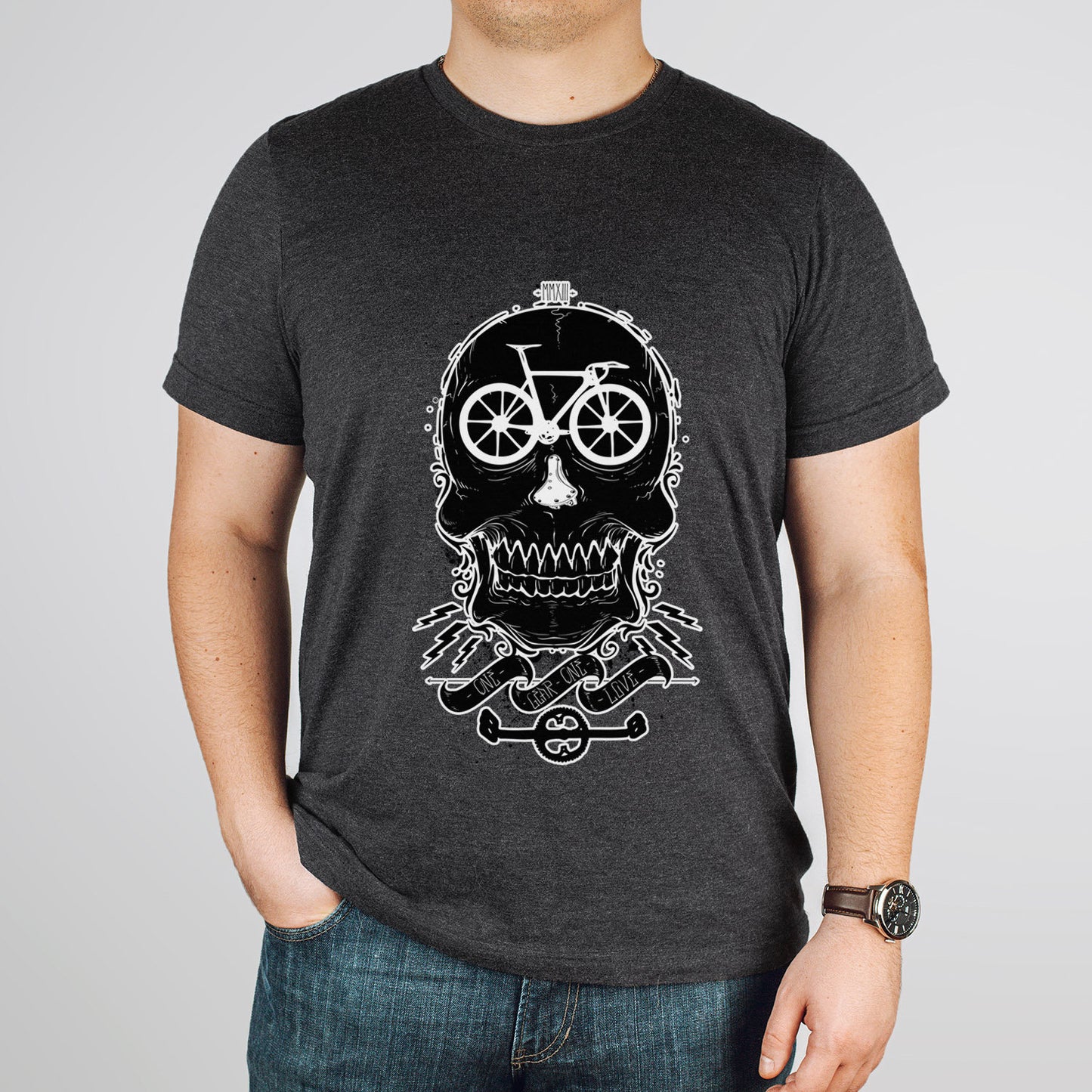 Bicycle Love T-shirt, Skull T-shirt, Shirt with Skull, Skull Head T-shirt, T-shirt with Bicycle, Horror Shirt, Humor T-Shirt