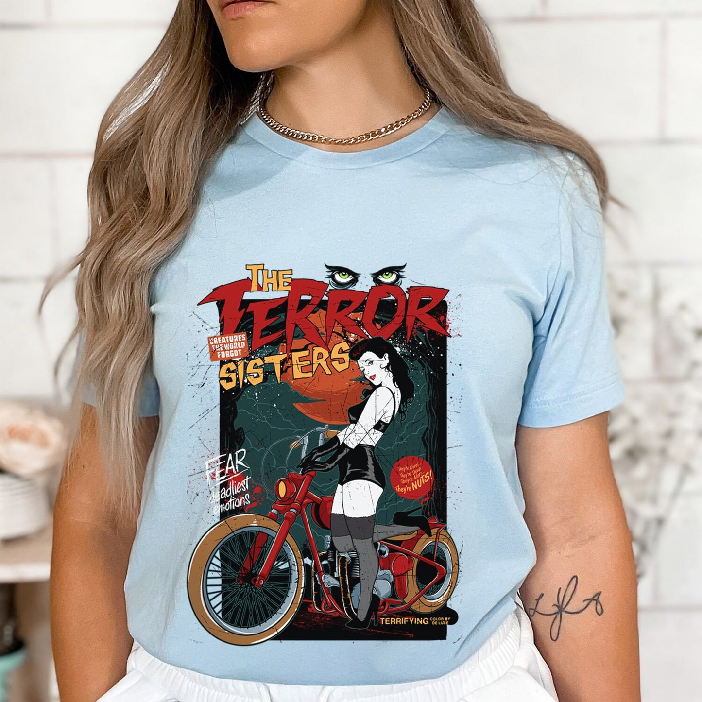 The Terror Sisters T-shirt, Pinup girl T-shirt, Dangerous Girls Shirt, Horror T-Shirt, Gift for Him, Gift for Her