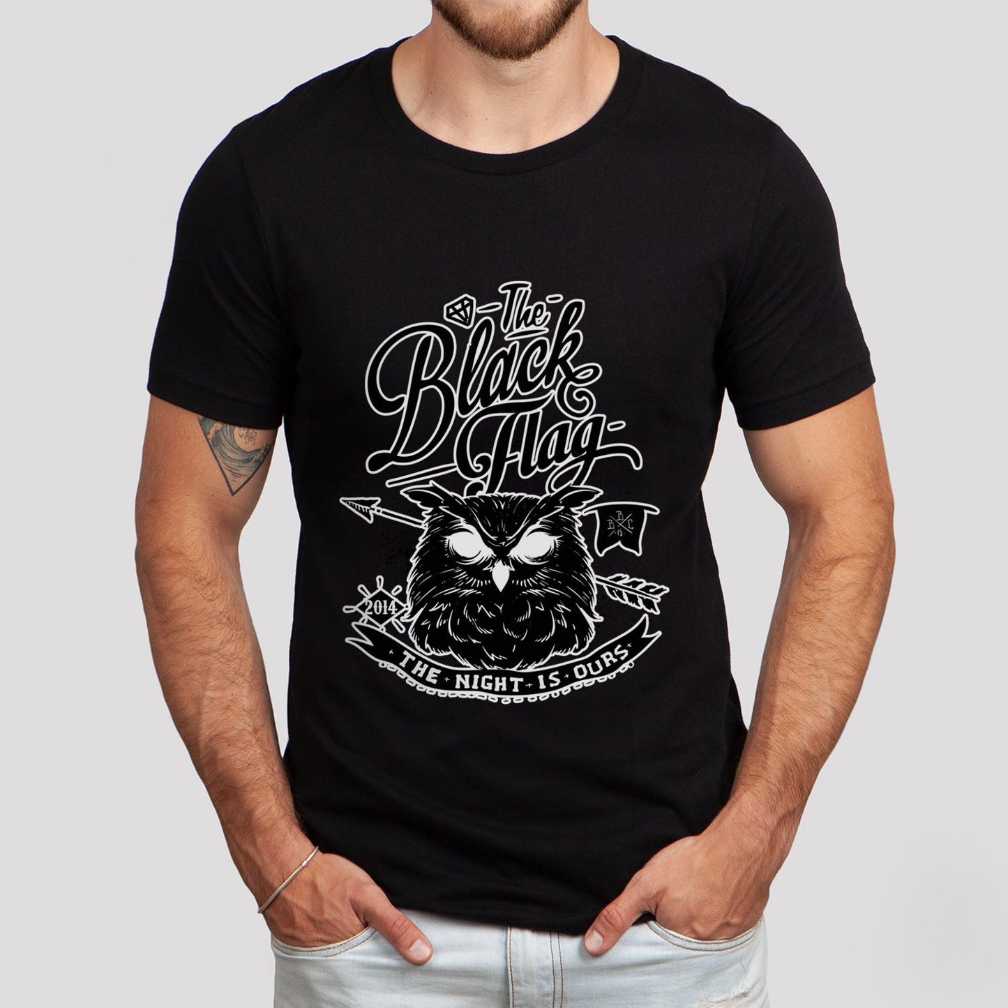 Owl T-shirt, Night T-shirt, The Black Flag Owl Shirt, Scary Owl T-Shirt, The Night is Ours T-shirt, Owl and Night Shirt, Animal T-Shirt