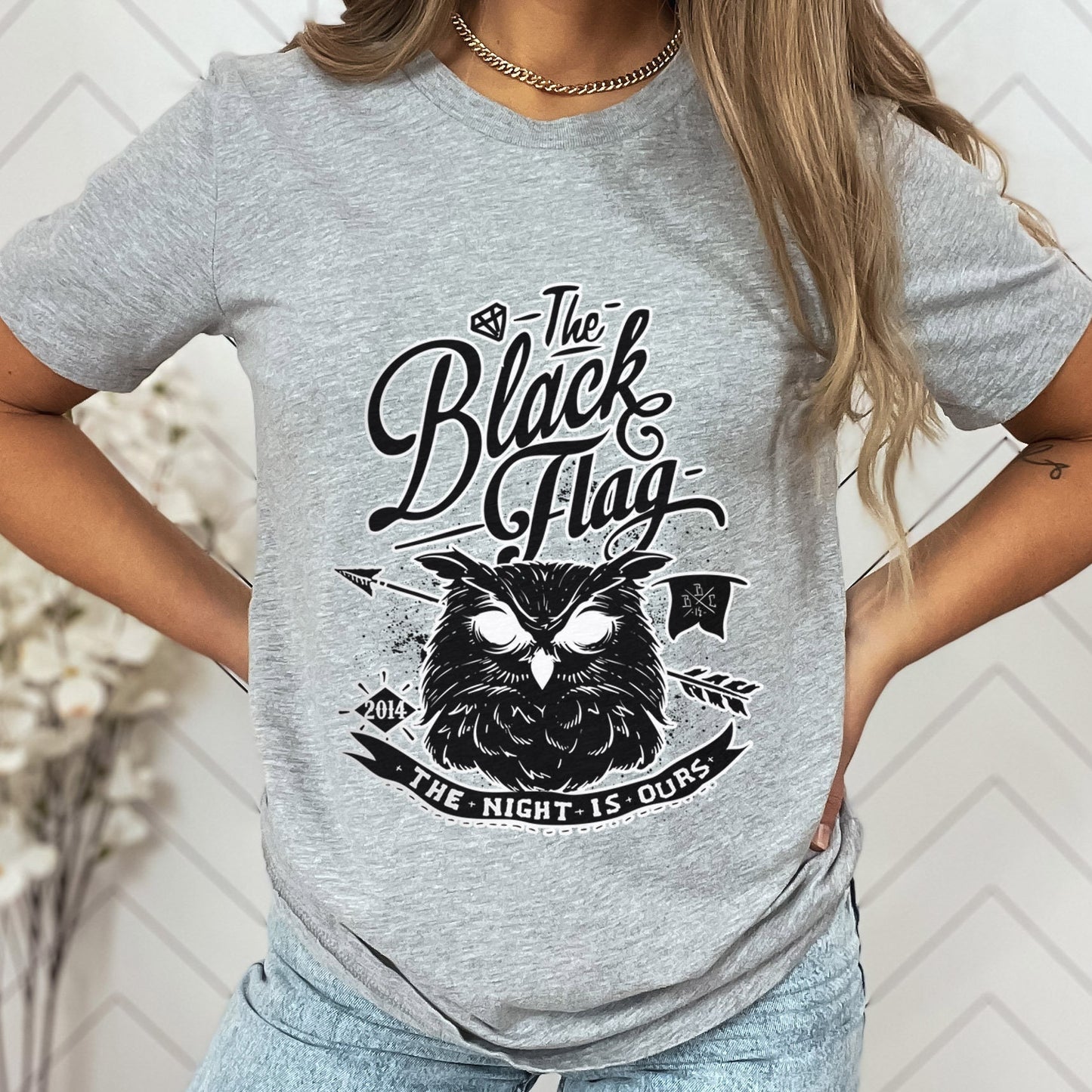 Owl T-shirt, Night T-shirt, The Black Flag Owl Shirt, Scary Owl T-Shirt, The Night is Ours T-shirt, Owl and Night Shirt, Animal T-Shirt