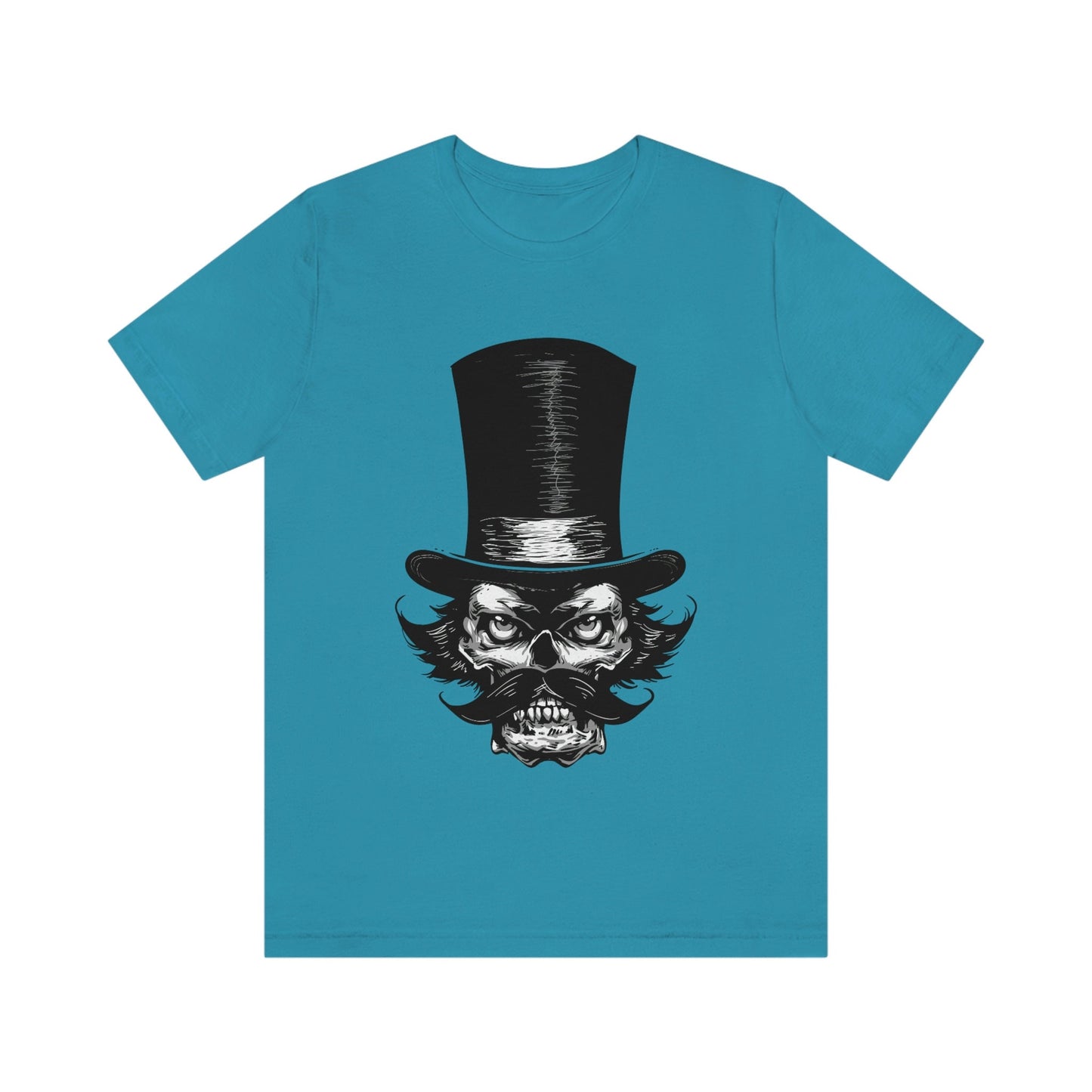 T-shirt bagarreur, T-shirt crâne avec moustache et chapeau, T-shirt crâne avec barbe, T-shirt horreur, cadeau pour lui