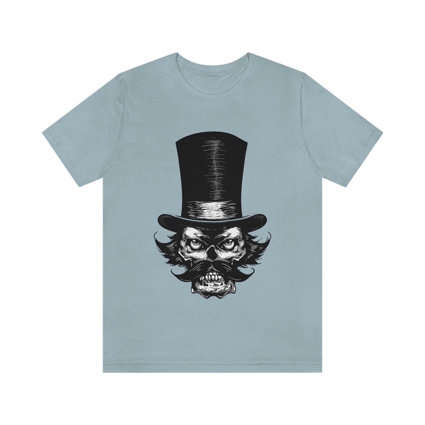 T-shirt bagarreur, T-shirt crâne avec moustache et chapeau, T-shirt crâne avec barbe, T-shirt horreur, cadeau pour lui