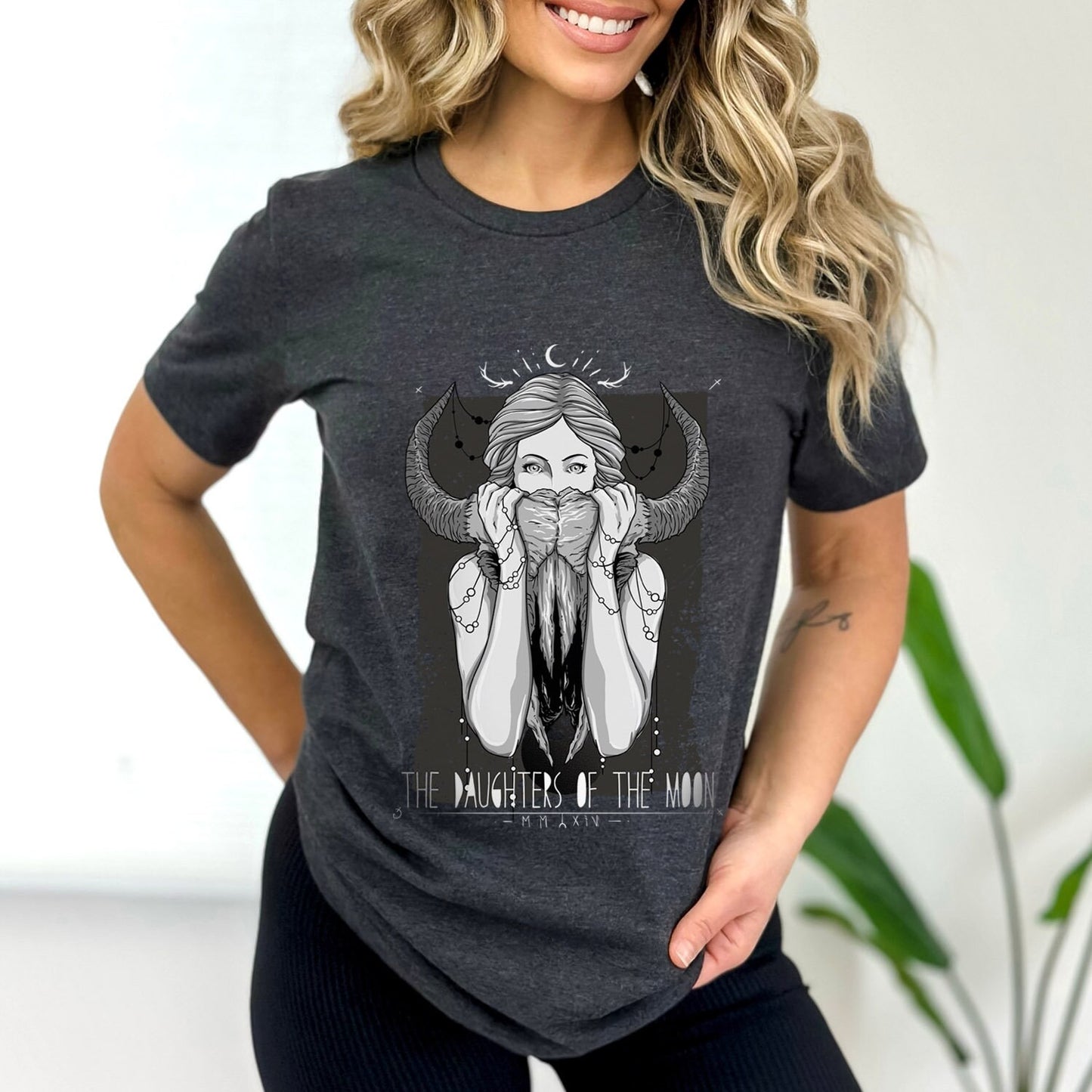 The Daughters of the Moon T-shirt, Gothic T-Shirt, Fantasy t-shirt, Moon-lit scene, Cosmic Horror, Celestial Moon Shirt, Spiritual T-Shirt