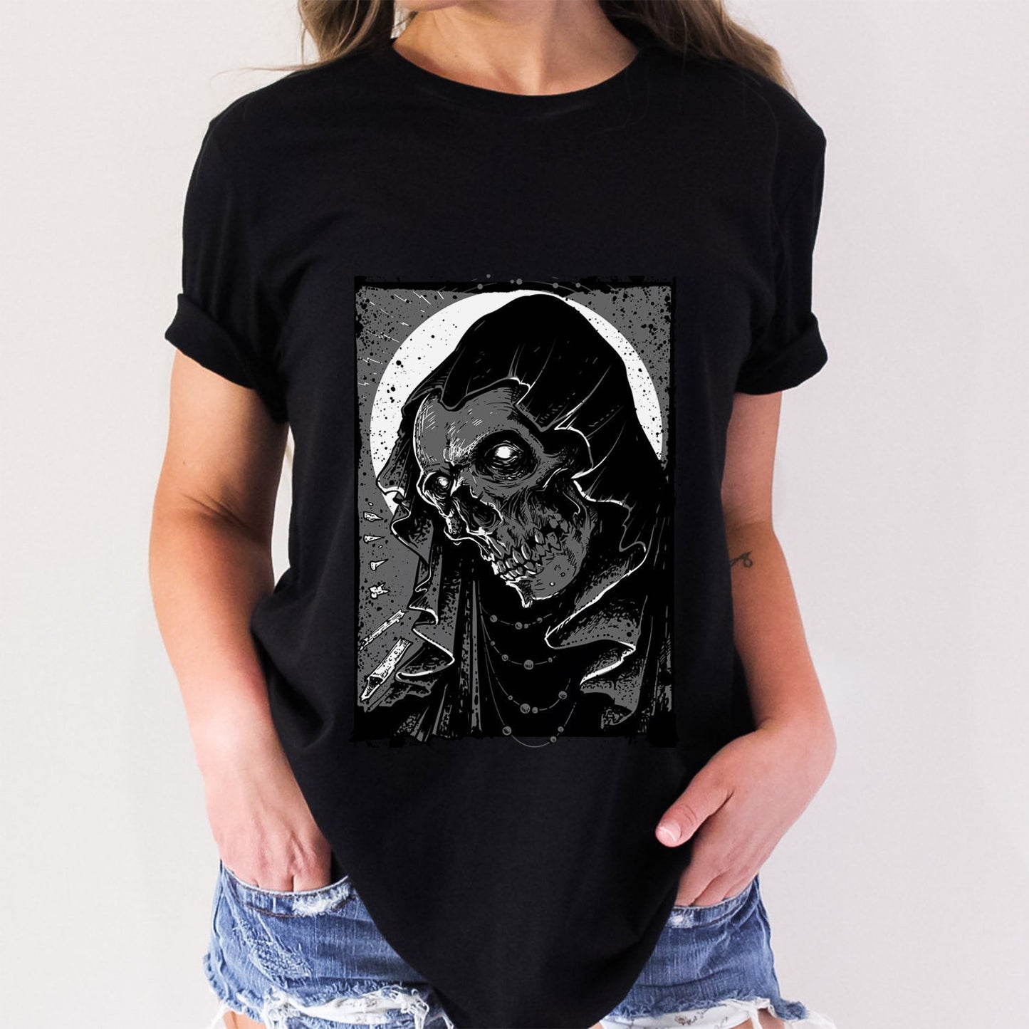 T-shirt La Tempête, T-shirt avec squelette, T-shirt d'horreur, T-shirt squelette effrayant, T-shirt d'horreur, T-shirt gothique, Cadeau pour lui, Cadeau pour elle