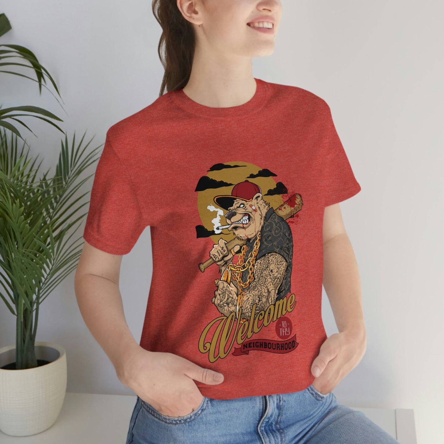 T-shirt drôle de chien, T-shirt avec humour, T-shirt de chien avec des tatouages, T-shirt de bienvenue dans ton quartier, T-shirt cadeau amusant