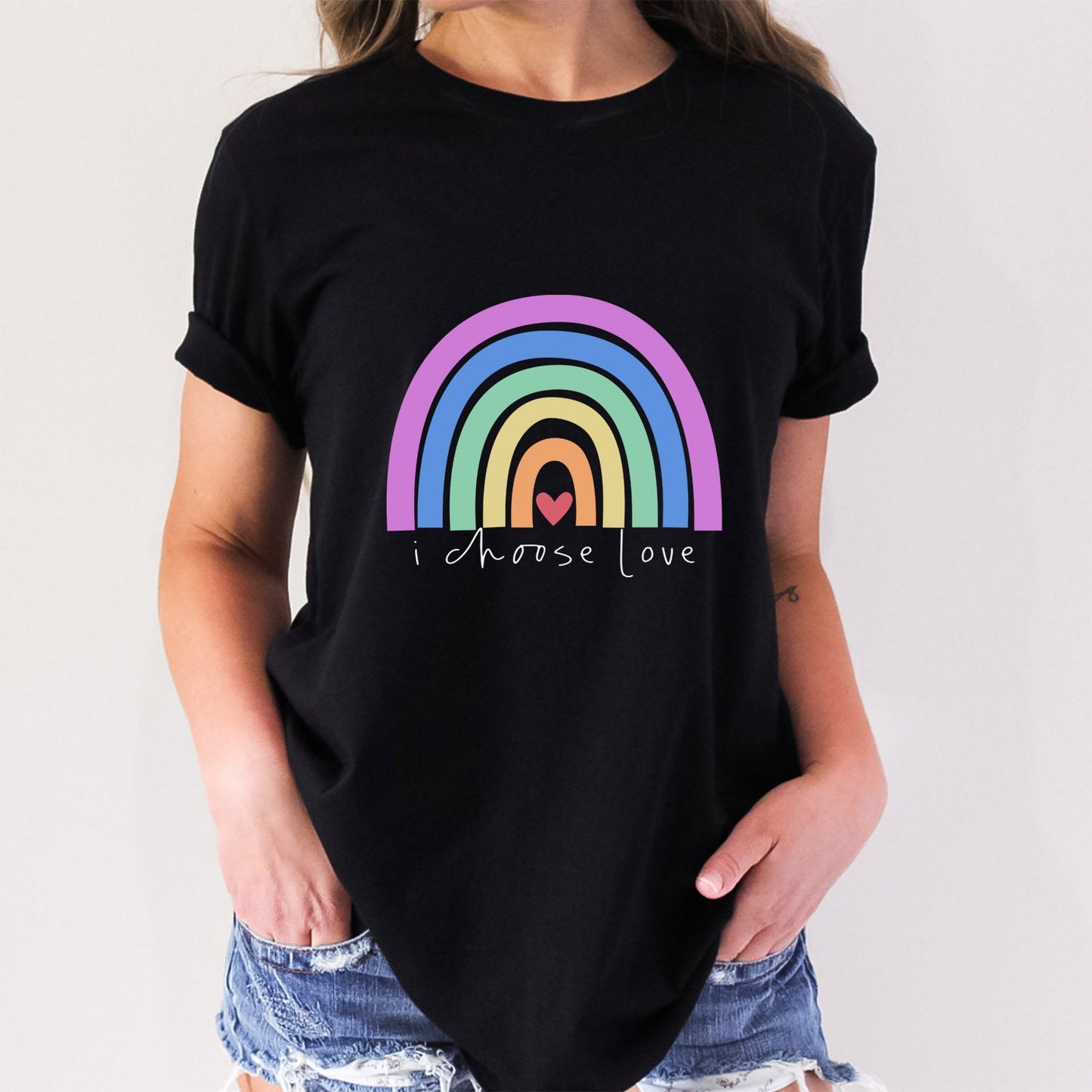 T-shirt « Je choisis l'amour », T-shirt arc-en-ciel, T-shirt Love Parade, T-shirt de soutien LGBTQ, T-shirt Pride, T-shirts de gentillesse, T-shirt Gay Pride, T-shirt Égalité