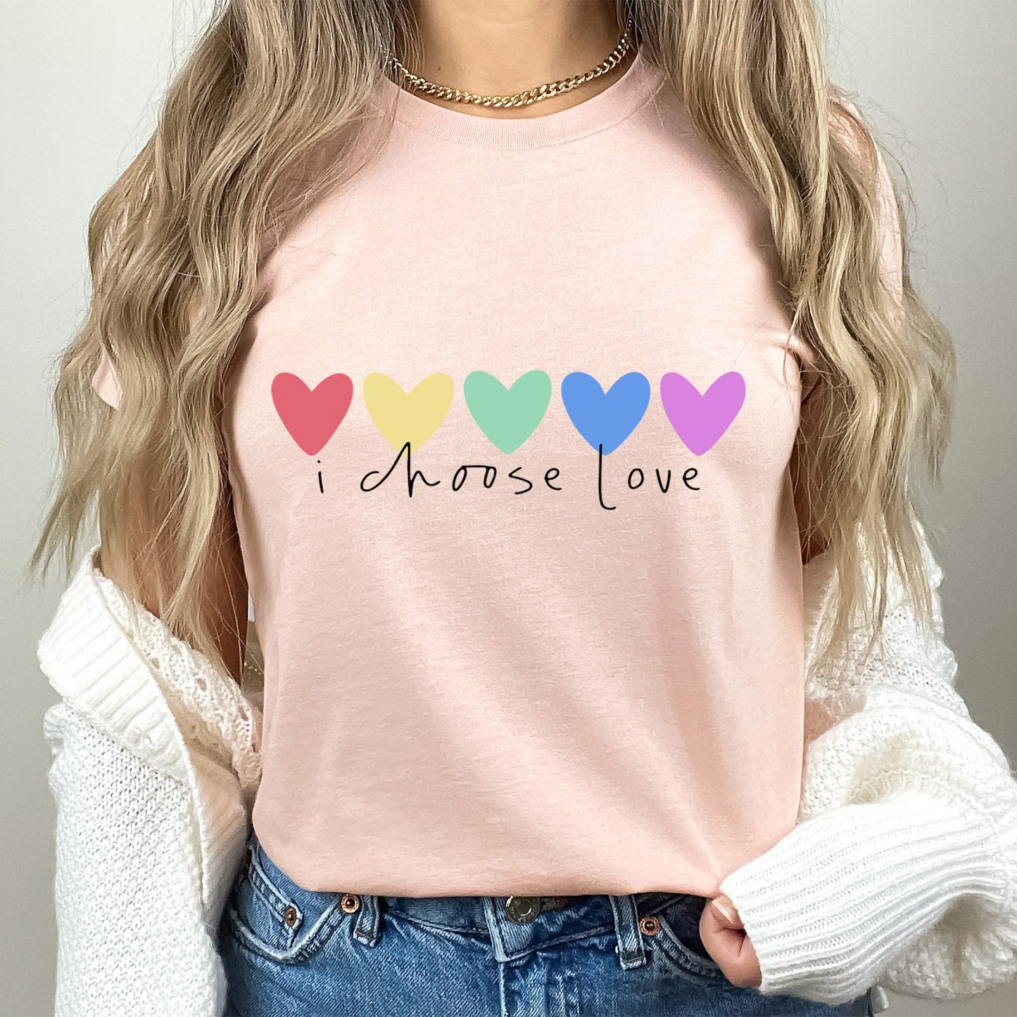 I choose Love T-Shirt, Rainbow Hearts Shirt, Pride Shirt, LGBTQ Shirt, Kindness Shirts, LGBTQ Support Tees, Gay Pride Shirt, Equality Shirt