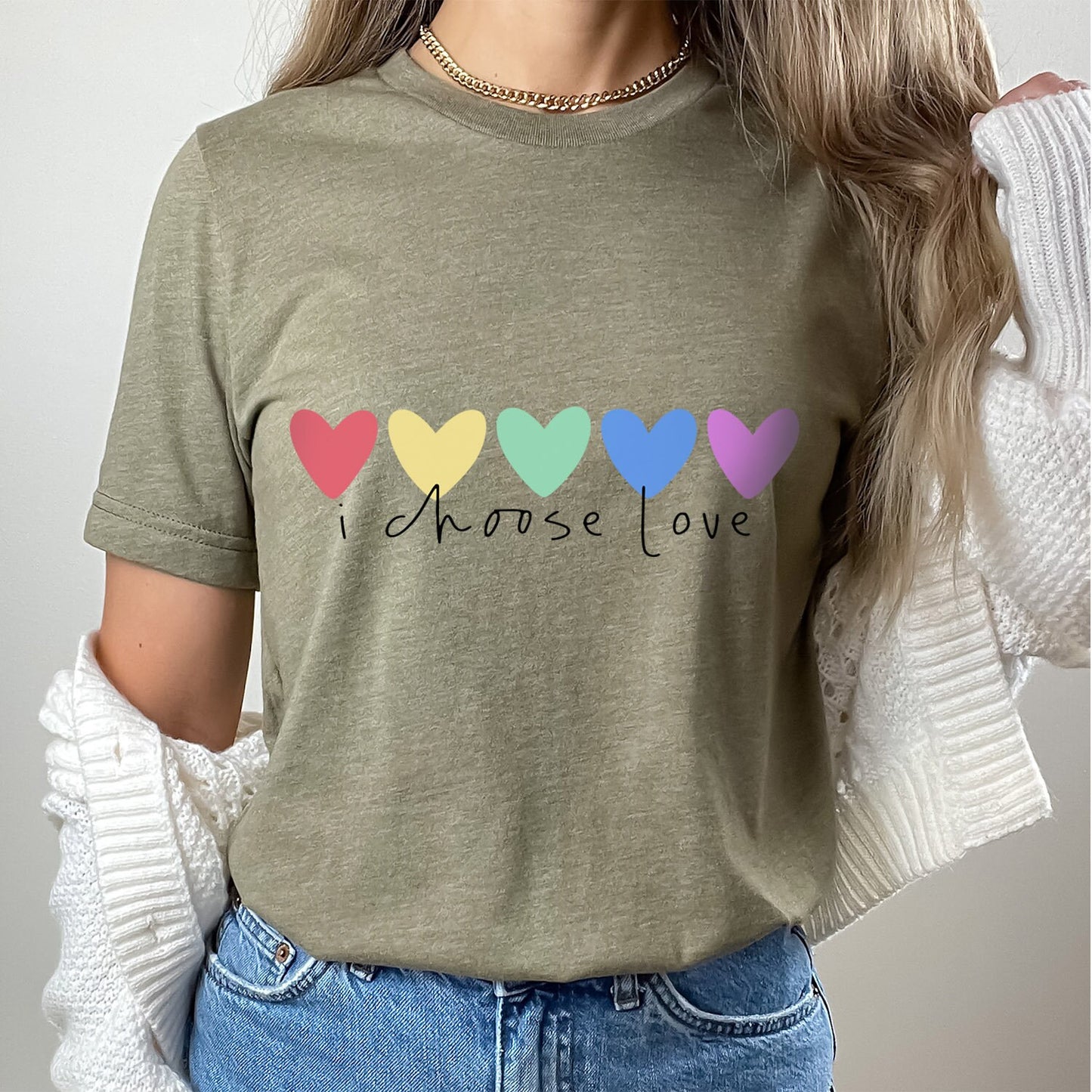 Je choisis le t-shirt Love, le t-shirt Rainbow Hearts, le t-shirt Pride, le t-shirt LGBTQ, les t-shirts Kindness, les t-shirts de soutien LGBTQ, le t-shirt Gay Pride, le t-shirt Equality