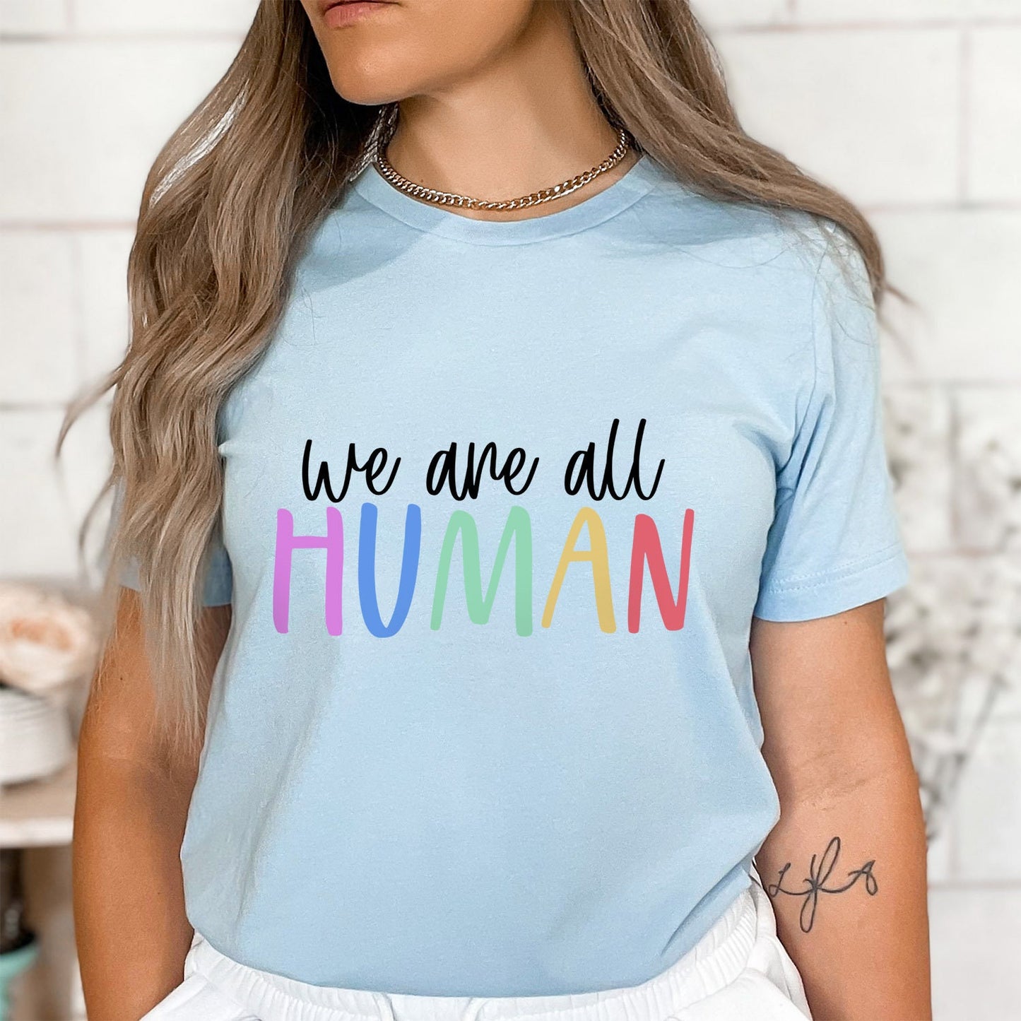 T-shirt « Nous sommes tous humains », t-shirt « Égalité », t-shirt de soutien LGBTQ aux couleurs de l'arc-en-ciel, t-shirt « Fierté », t-shirts « Gentillesse », t-shirt « Gay Pride »