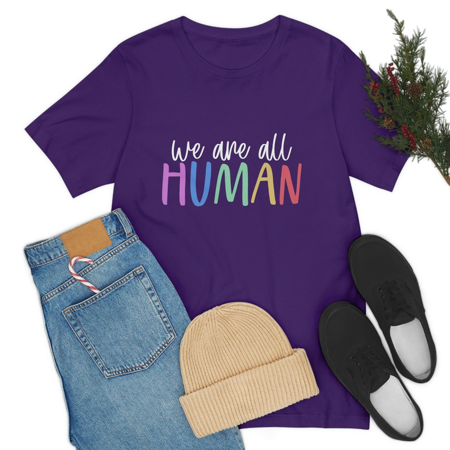 T-shirt « Nous sommes tous humains », t-shirt « Égalité », t-shirt de soutien LGBTQ aux couleurs de l'arc-en-ciel, t-shirt « Fierté », t-shirts « Gentillesse », t-shirt « Gay Pride »