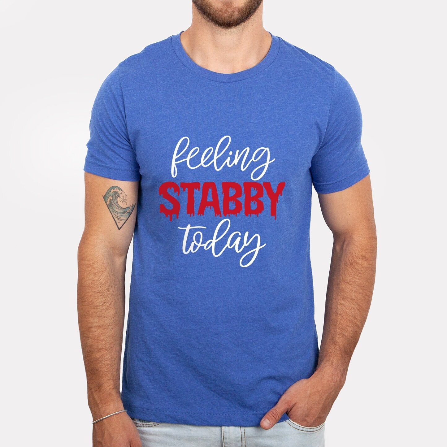 T-shirt Feeling Stabby Today, T-shirt True Crime, T-shirts drôles, T-shirt Meurtrier, T-shirt Films Policiers, T-shirt Cadeau