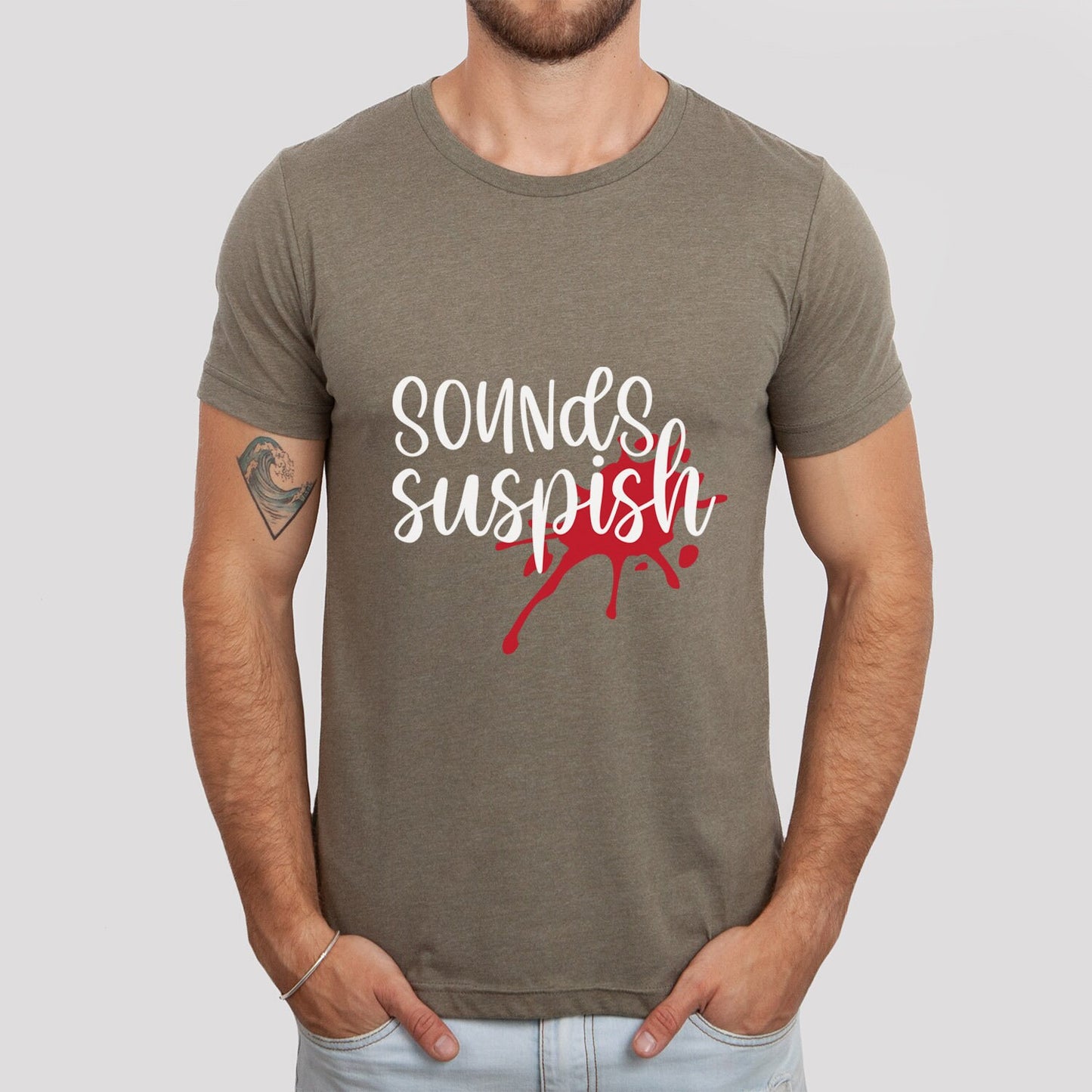 T-shirt Sounds Suspish, T-shirt drôle de meurtre, T-shirt de vrai crime, T-shirts drôles, T-shirt de meurtrier, T-shirt de films policiers, T-shirt cadeau