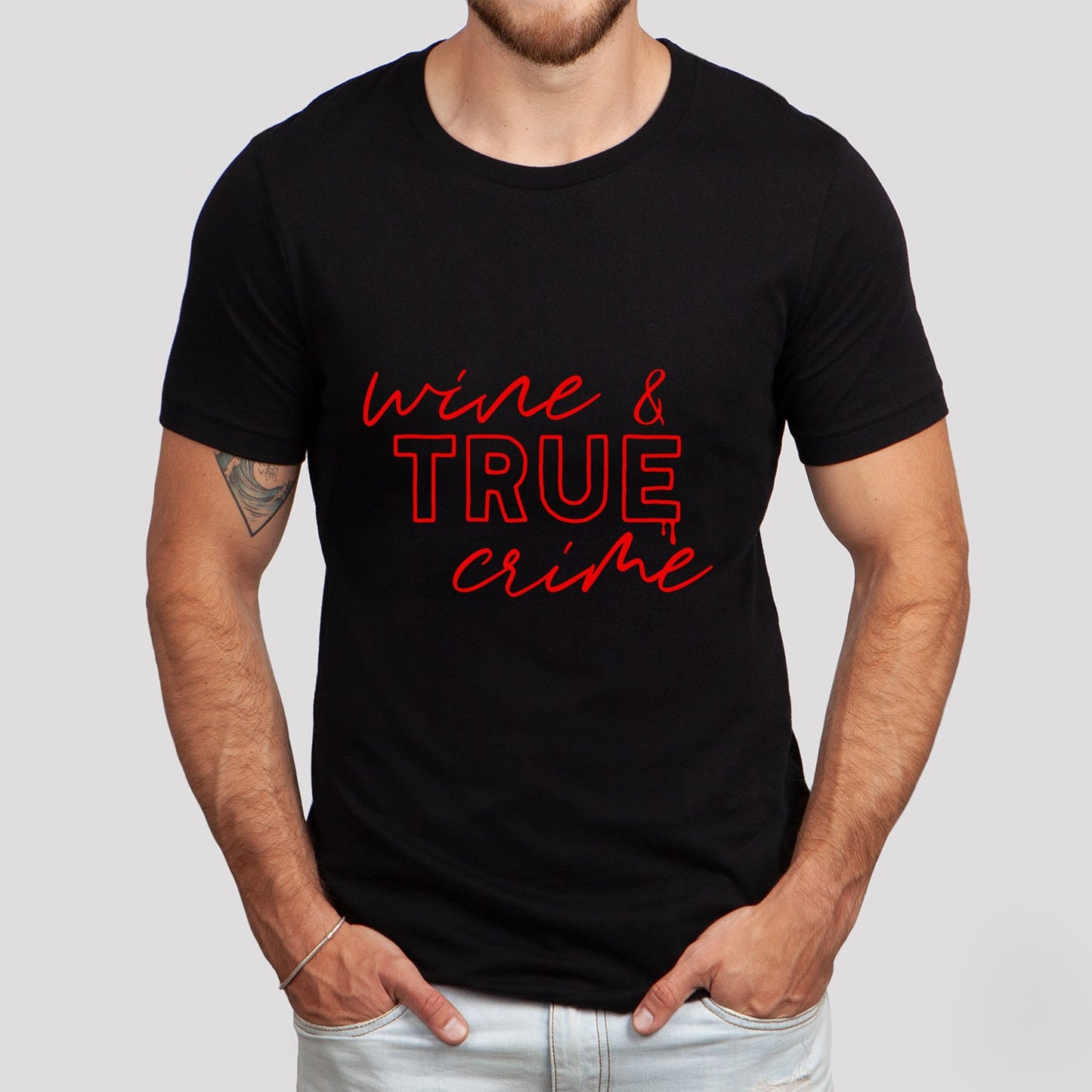 T-shirt Vin et True Crime, T-shirt True Crime, T-shirts drôles, T-shirt Meurtrier, T-shirt Films Policiers, T-shirt Cadeau Série Film